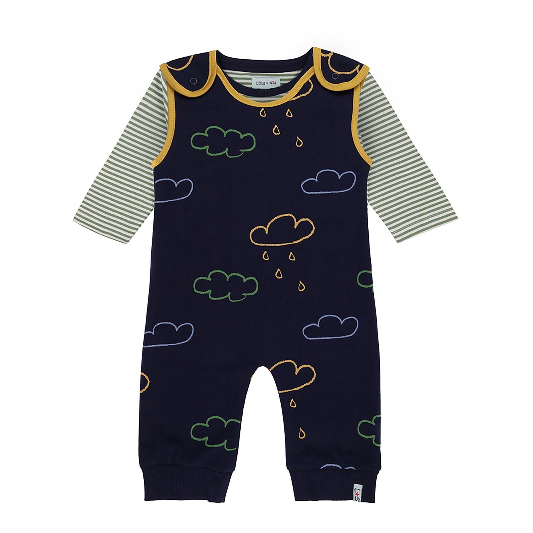 Lilly and Sid Long Sleeve Graphic Print Dungaree