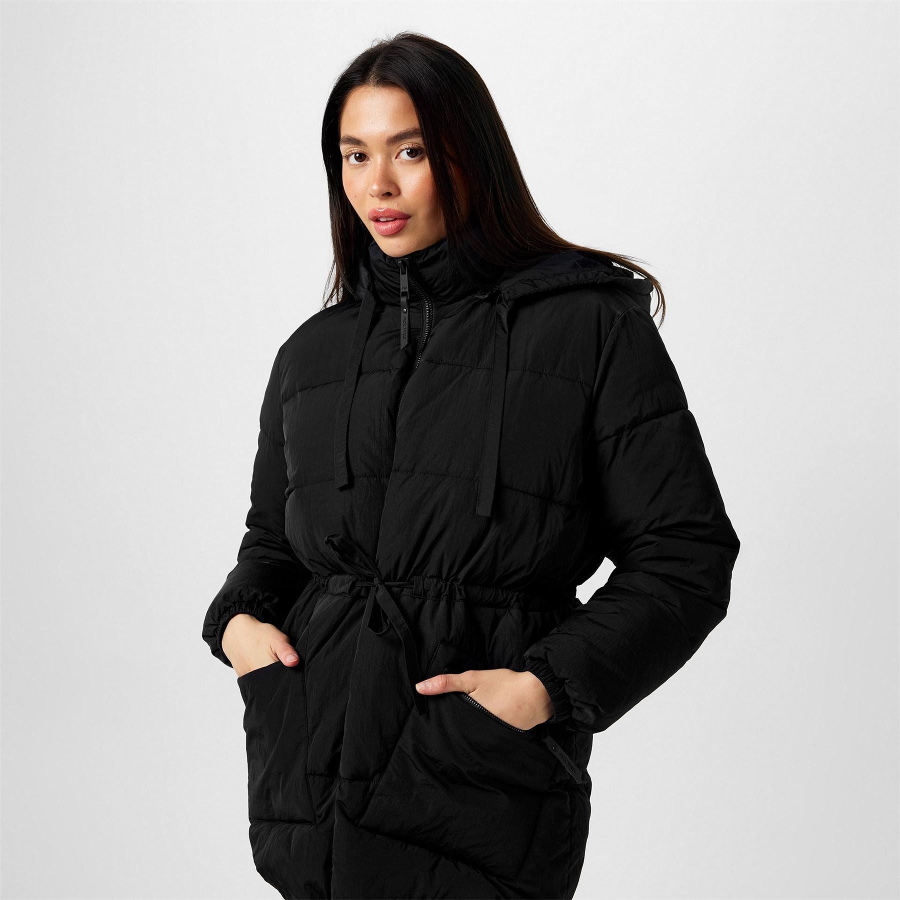 Jack Wills Jw Belted Tie Padded Short Puffer Jacket