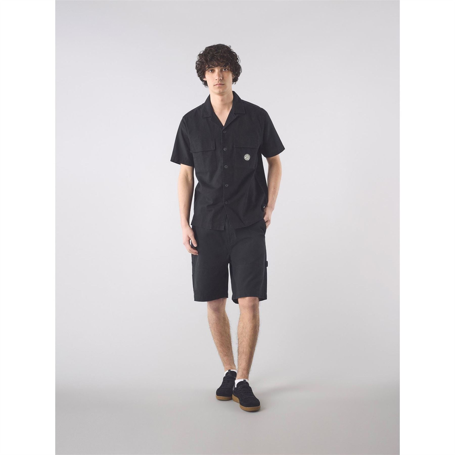 Pretty Green Stamford Cuban Collar Short Sleeve Plain Shirt