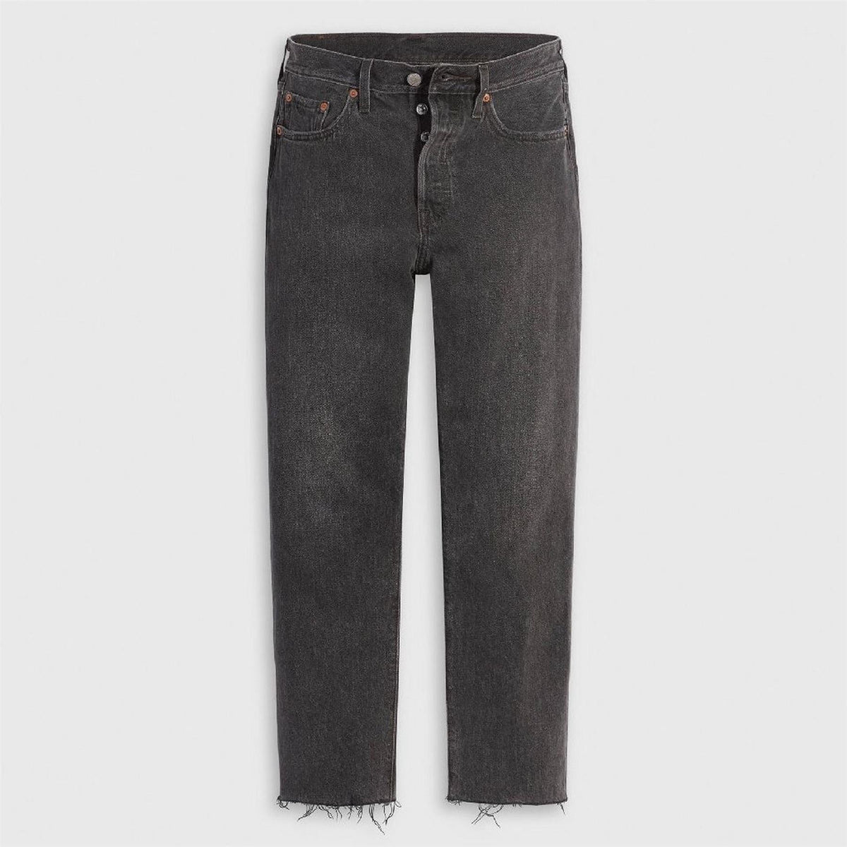 Levis 501 Cropped Mid Rise Cotton Straight Leg Jeans