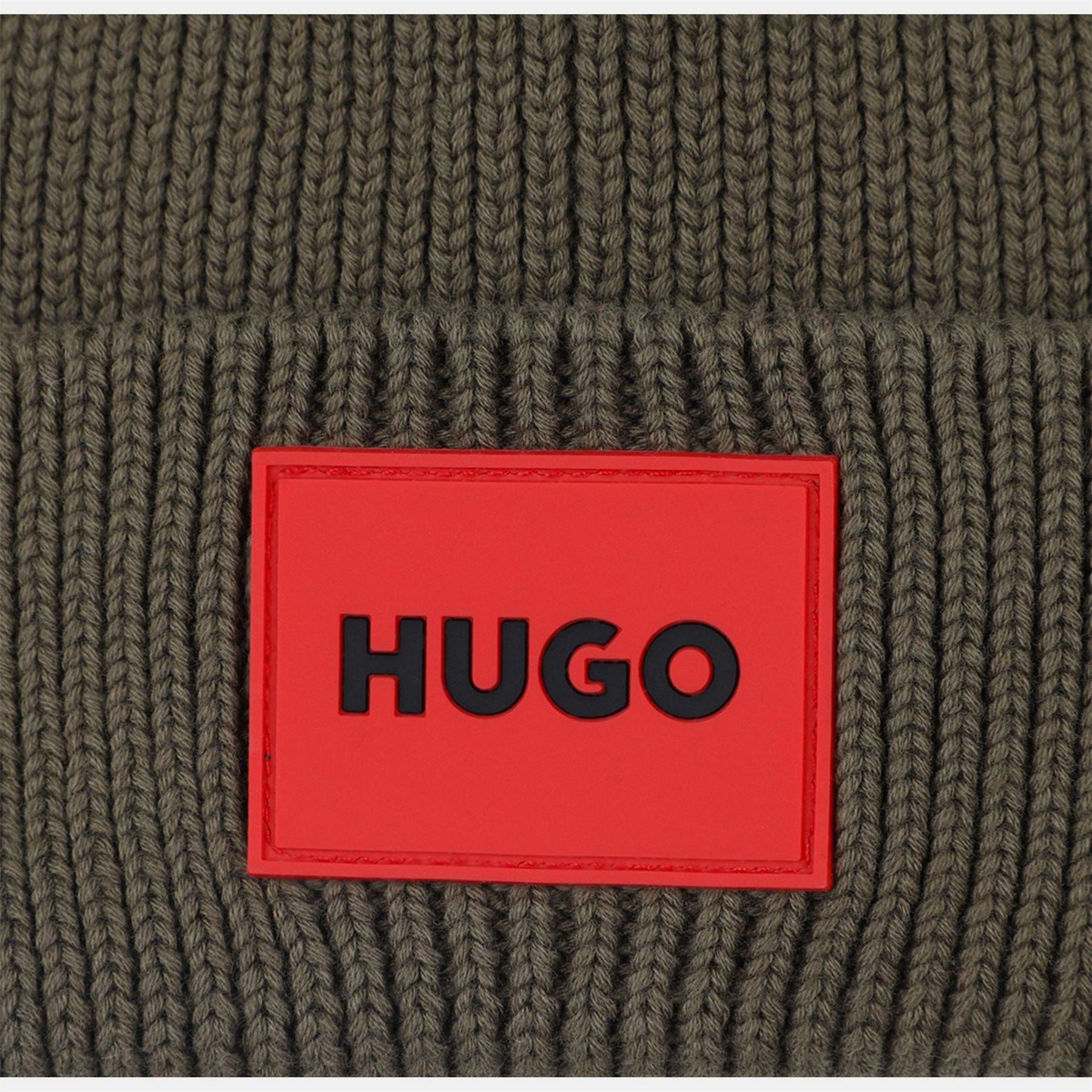 Hugo Ribbed Patterned Junior Beanie with Bold Logo