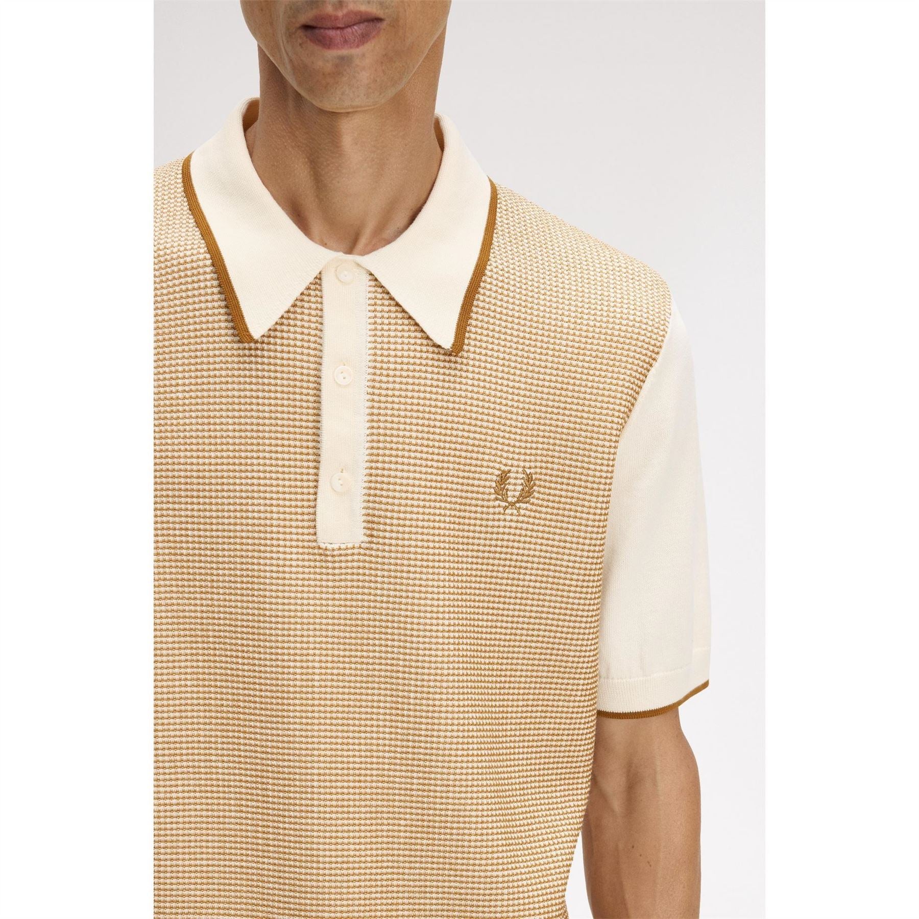 Fred Perry Knitted Short Sleeve Polo Shirt