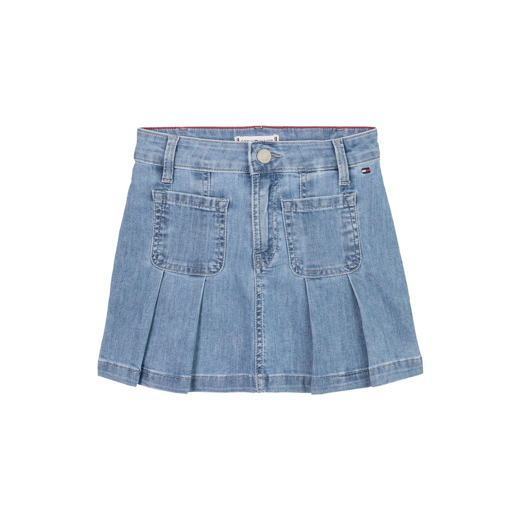 Tommy Hilfiger Pleated Denim Skirt