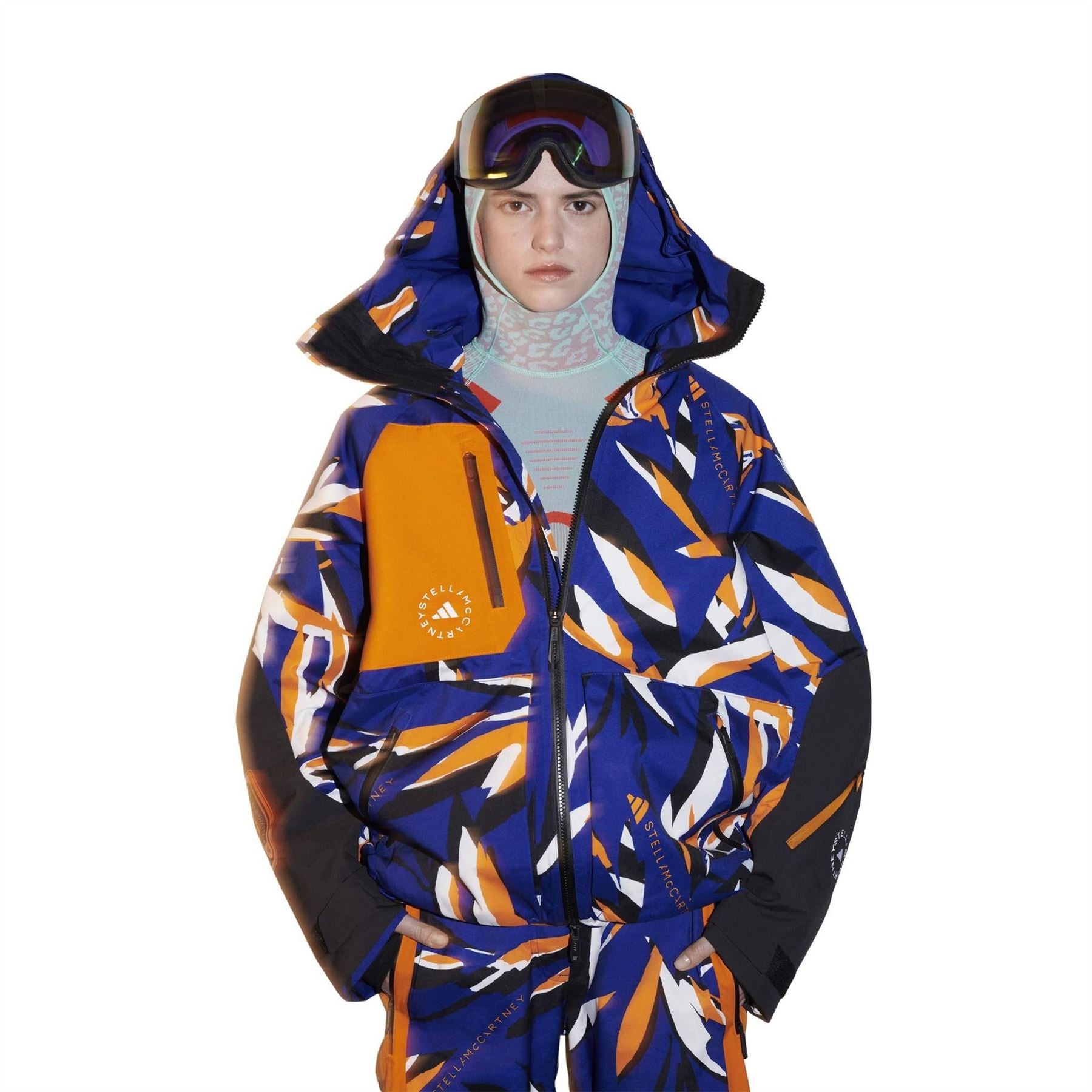 adidas Abstract Patterned Hooded Ski Jacket