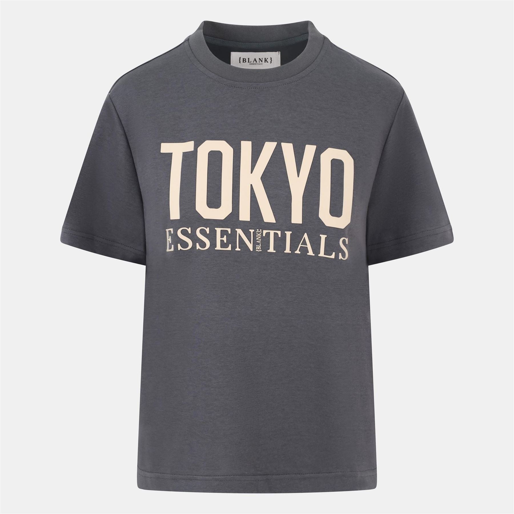 Blank Essentials Tokyo Lettering Crew Neck Short Sleeve Boyfriend T-Shirt