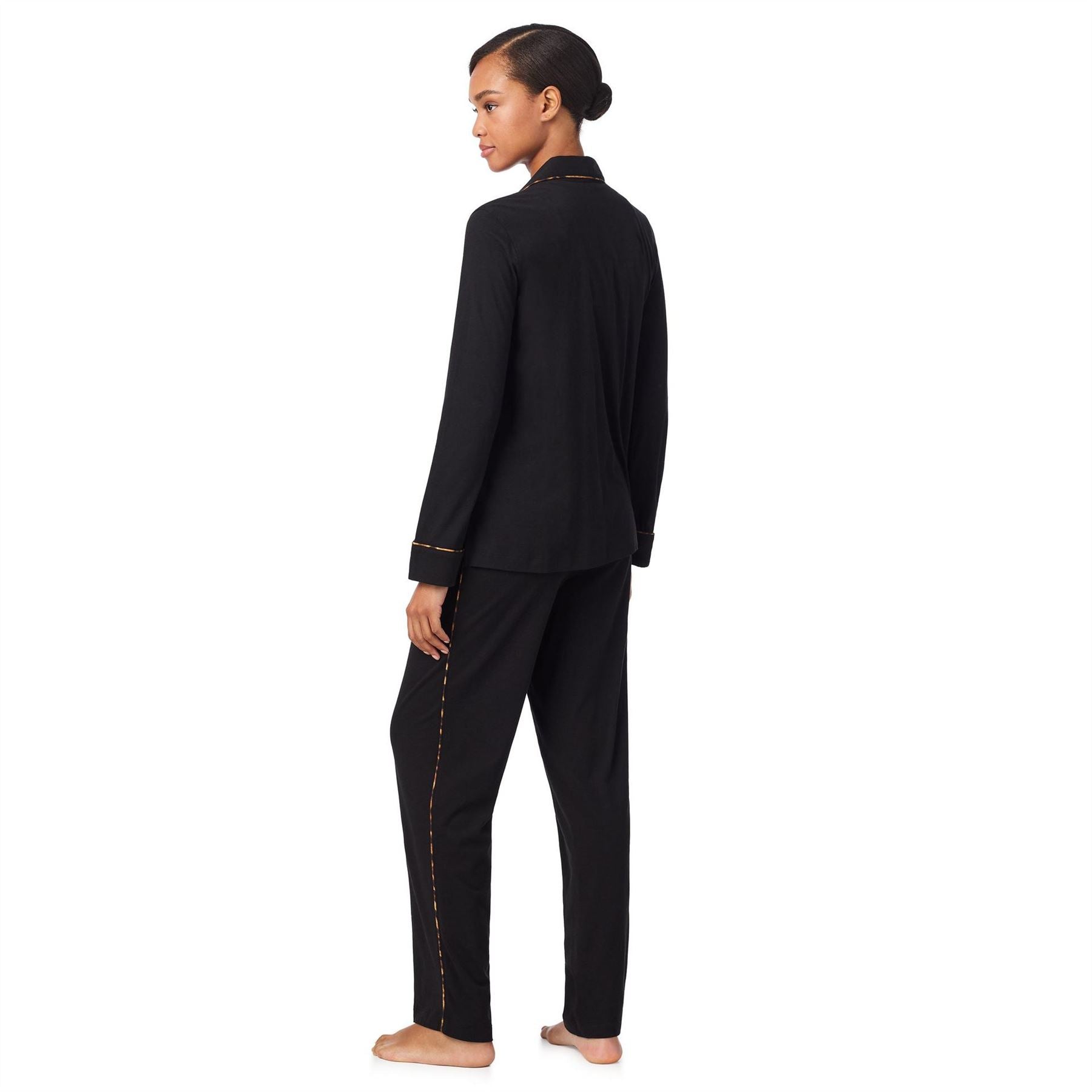 Lauren by Ralph Lauren Notched Neck Long Sleeve Knit Pyjama Set