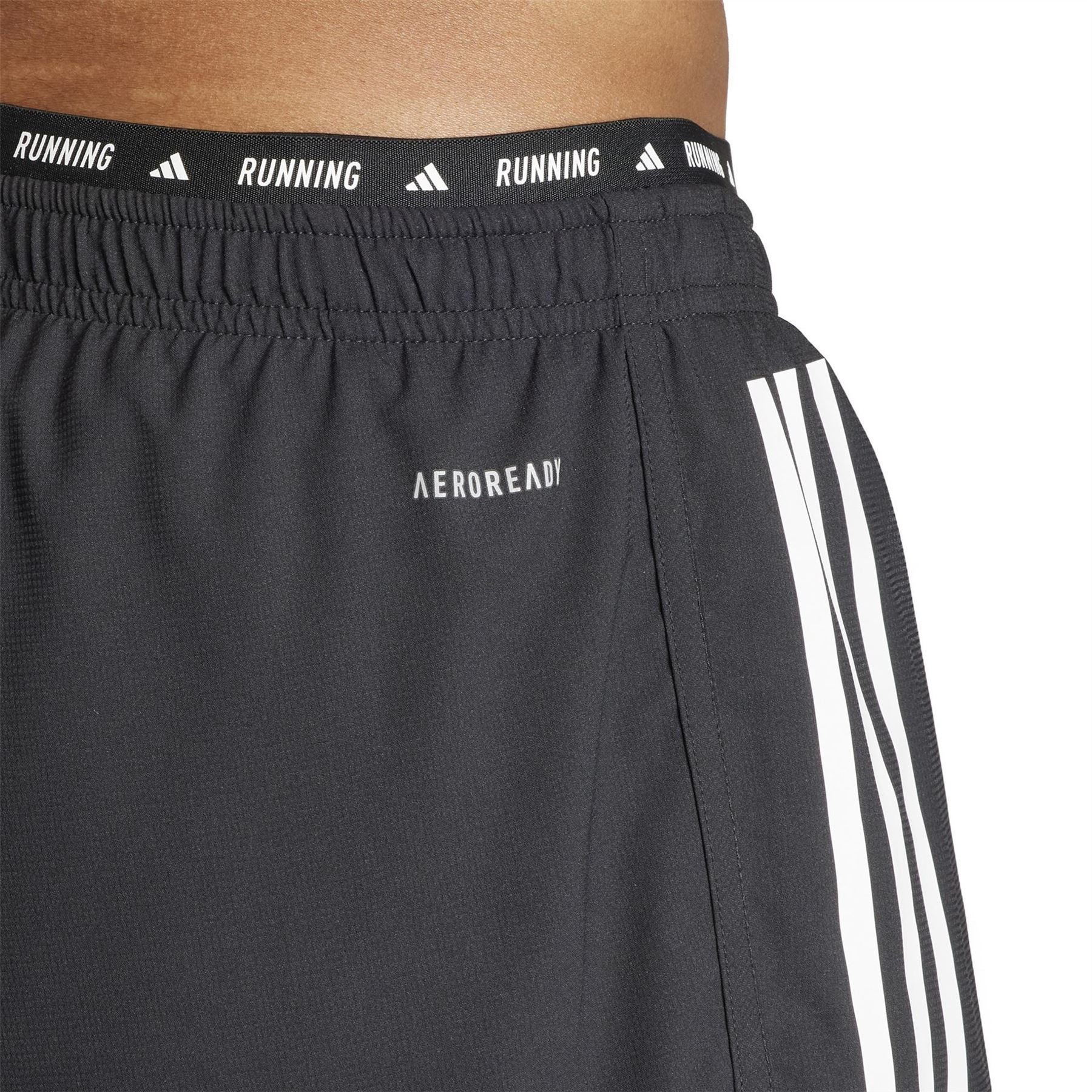 adidas Own The Run 3 Stripes 2 in 1 Running Road Shorts