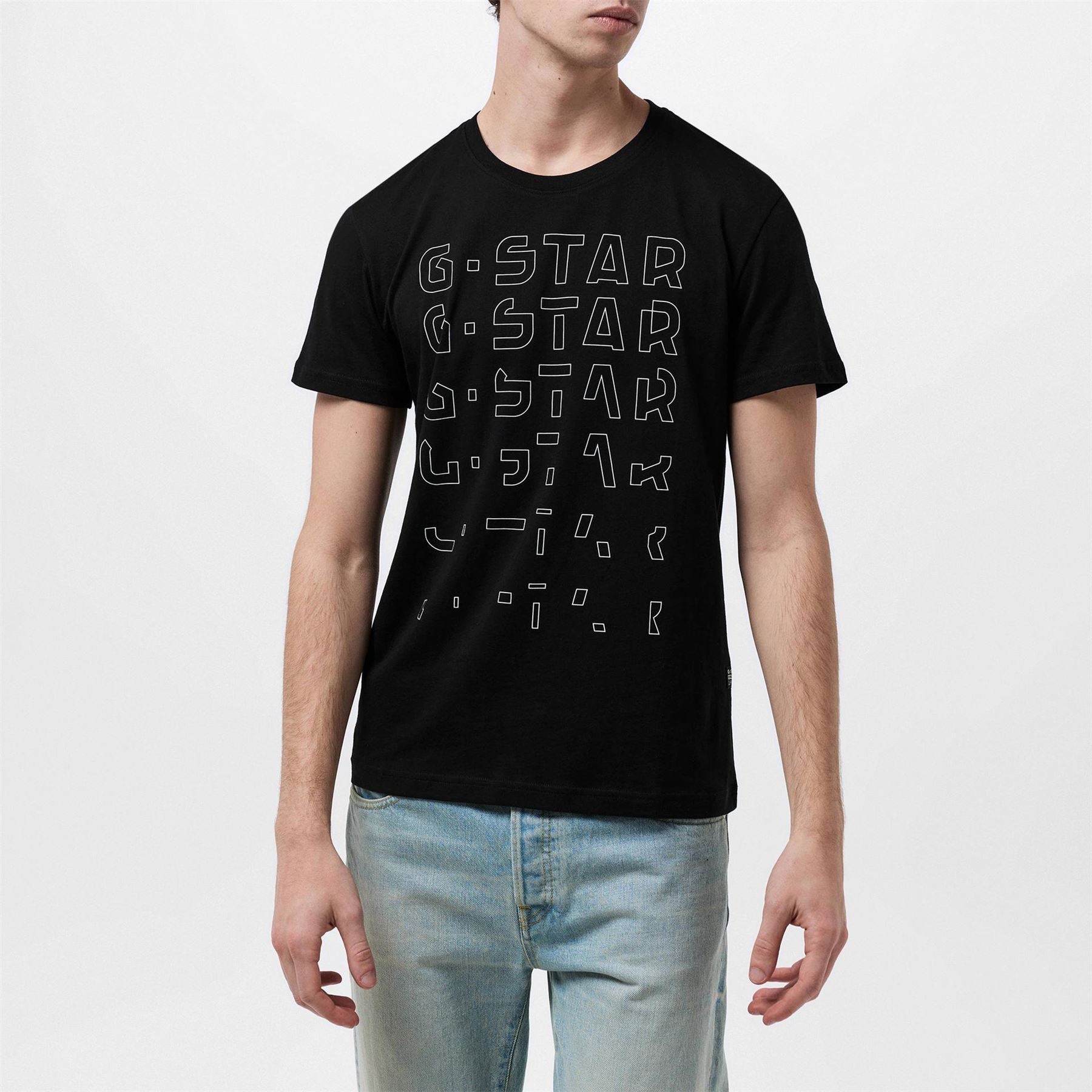 G Star Regular Fit Lettering Crew Neck T-Shirt