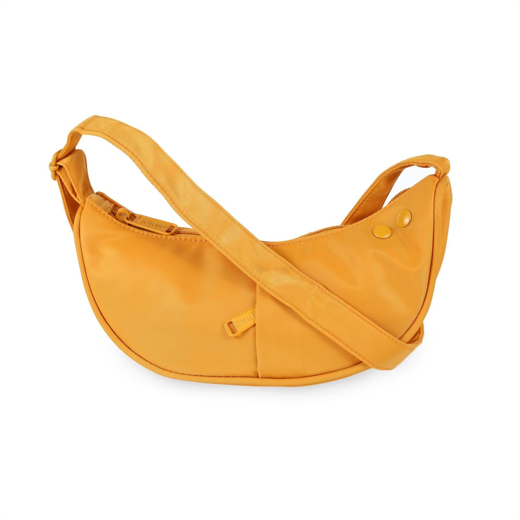 Spiral Cali Crescent Shape Cross Body Bag with Logo Patch