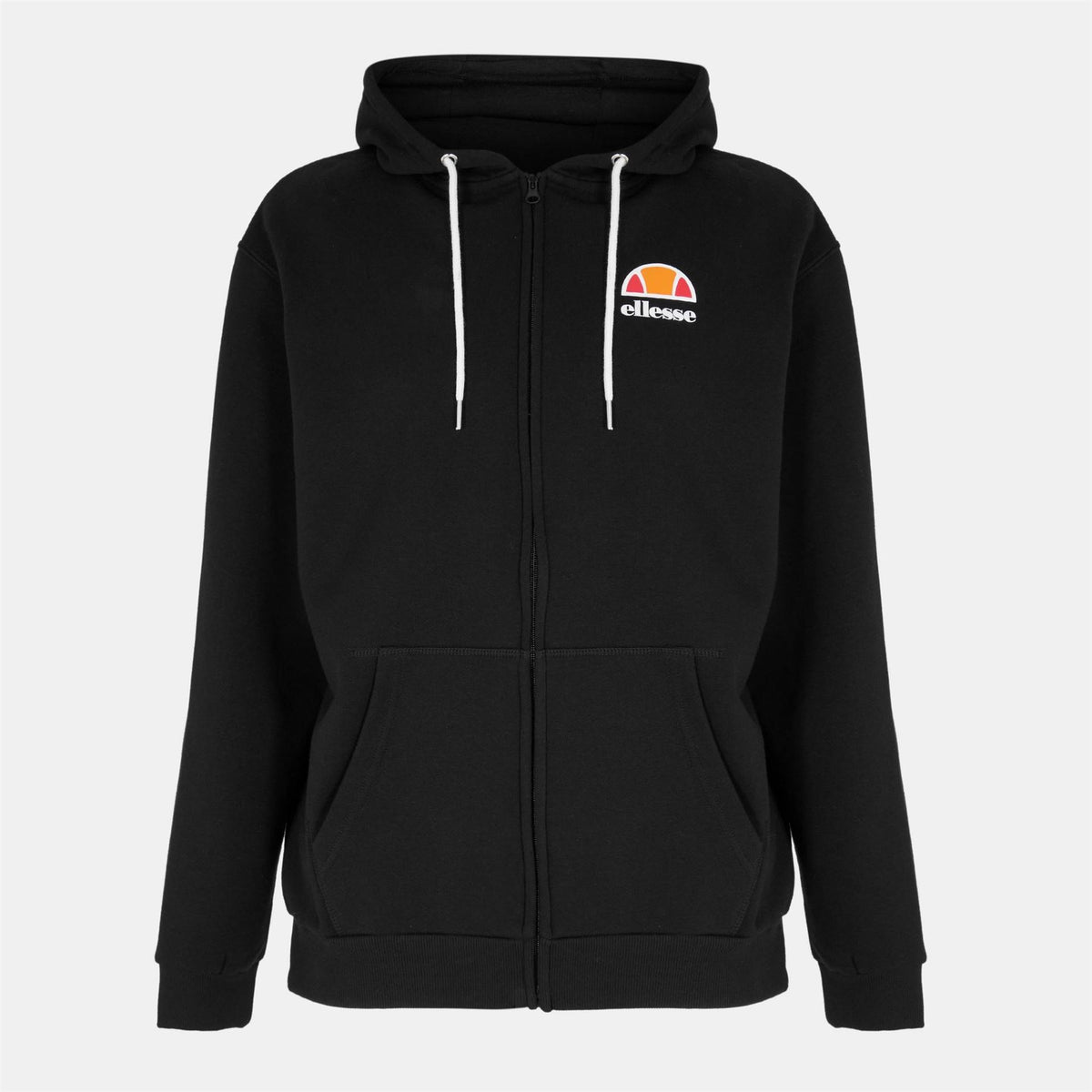Ellesse Hooded Ribbed Cuff Solid Patterned Sweat Jacket