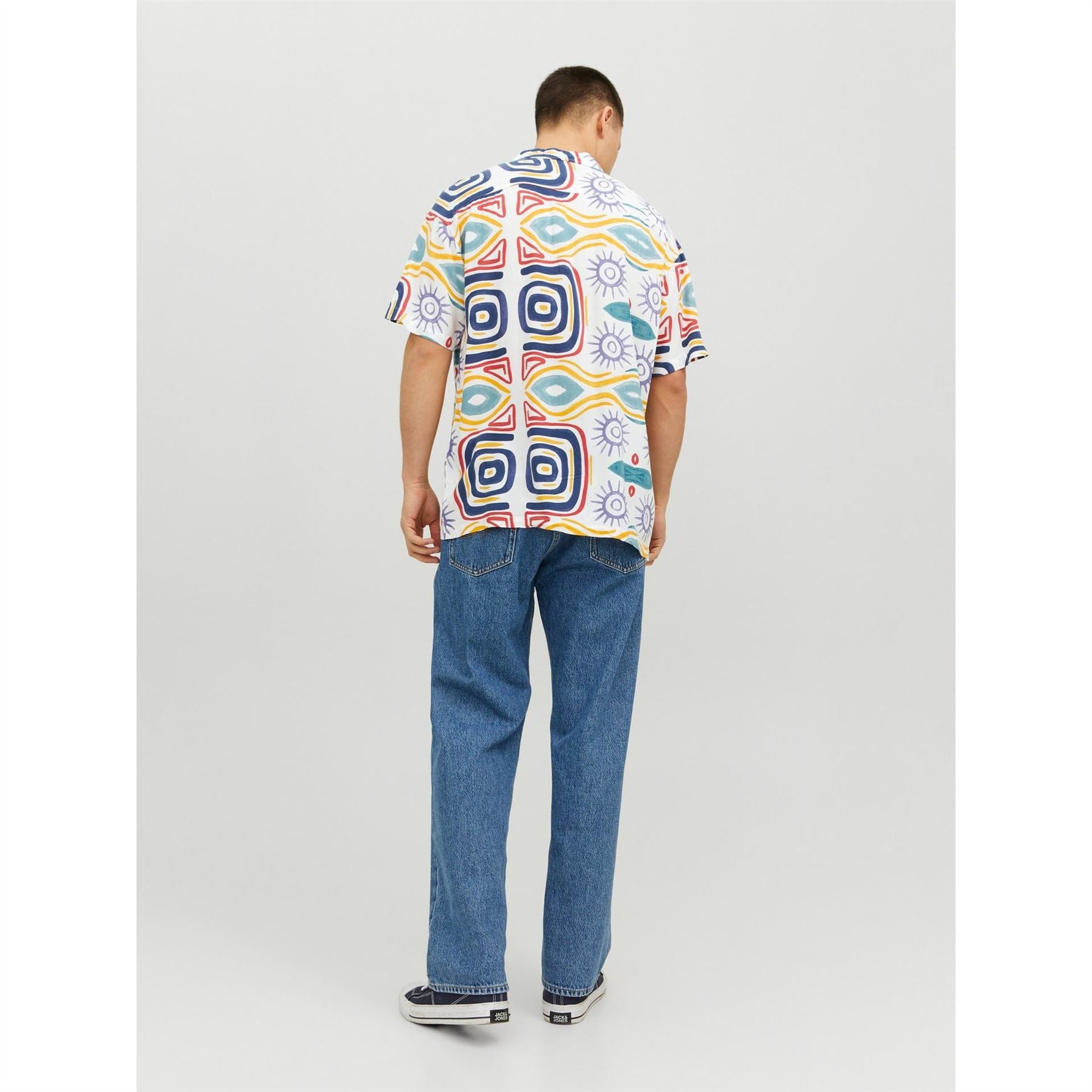 Jack and Jones Jj Mosaic Print Short Sleeve Shirt