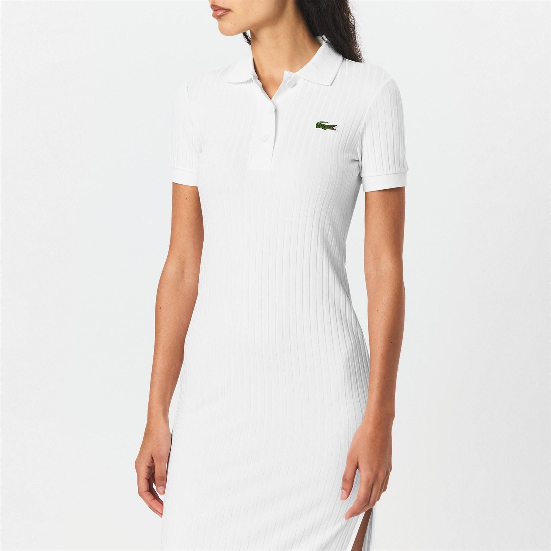 Lacoste Ef9129 Collared Neck Midi T-Shirt Dress