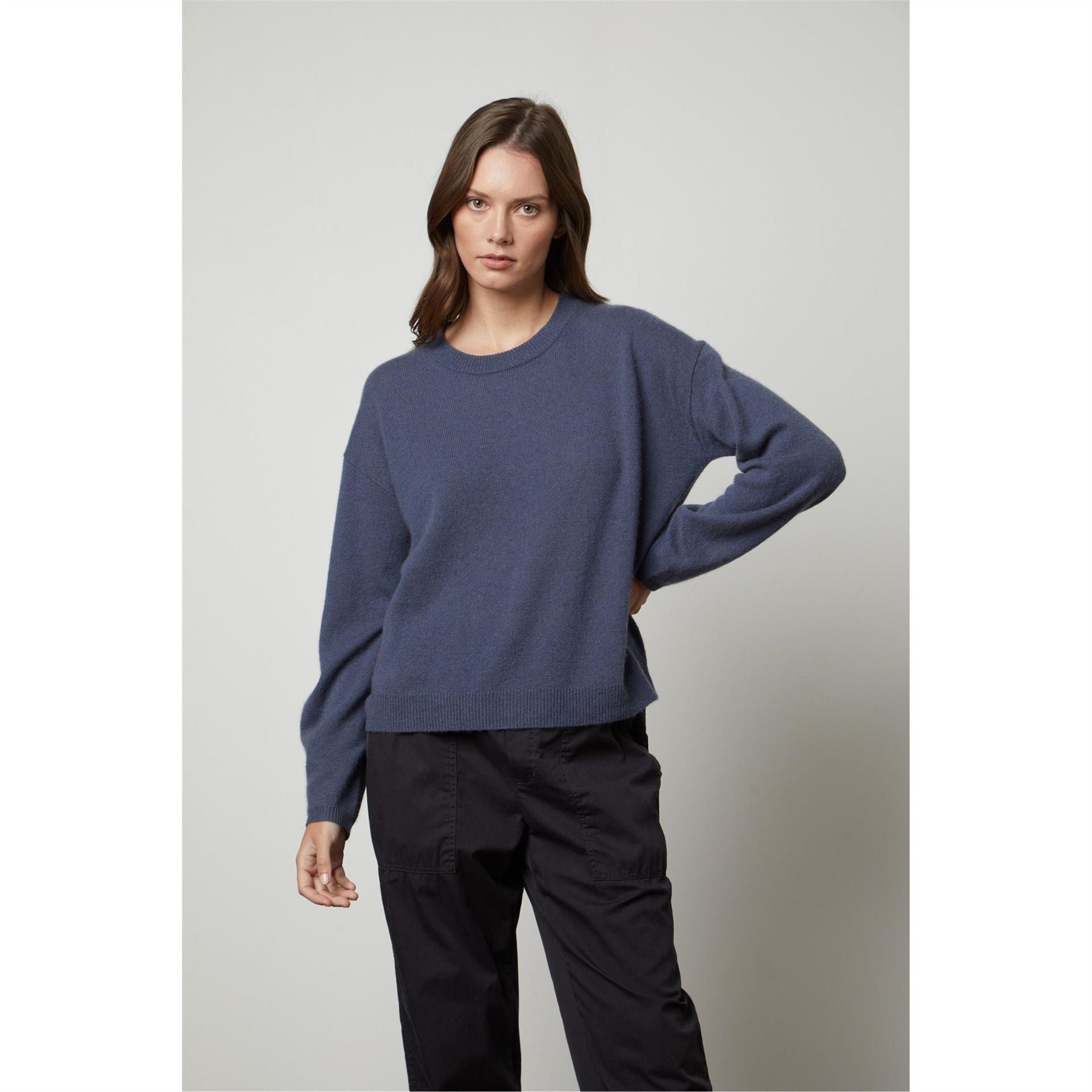 Velvet by Graham and Spencer Regular Fit Drop Shoulder Long Sleeve Sweater