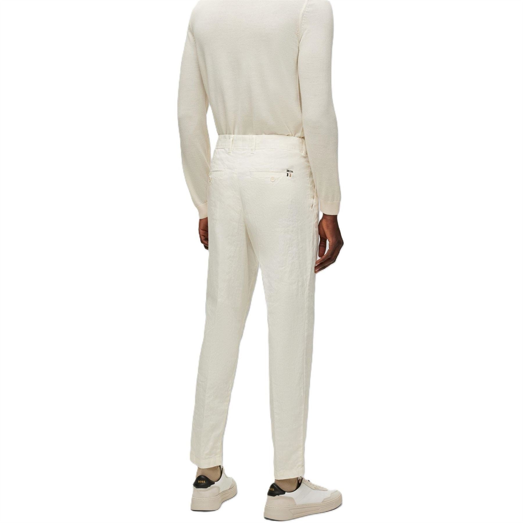 Boss Perin Solid Patterned Straight Trousers