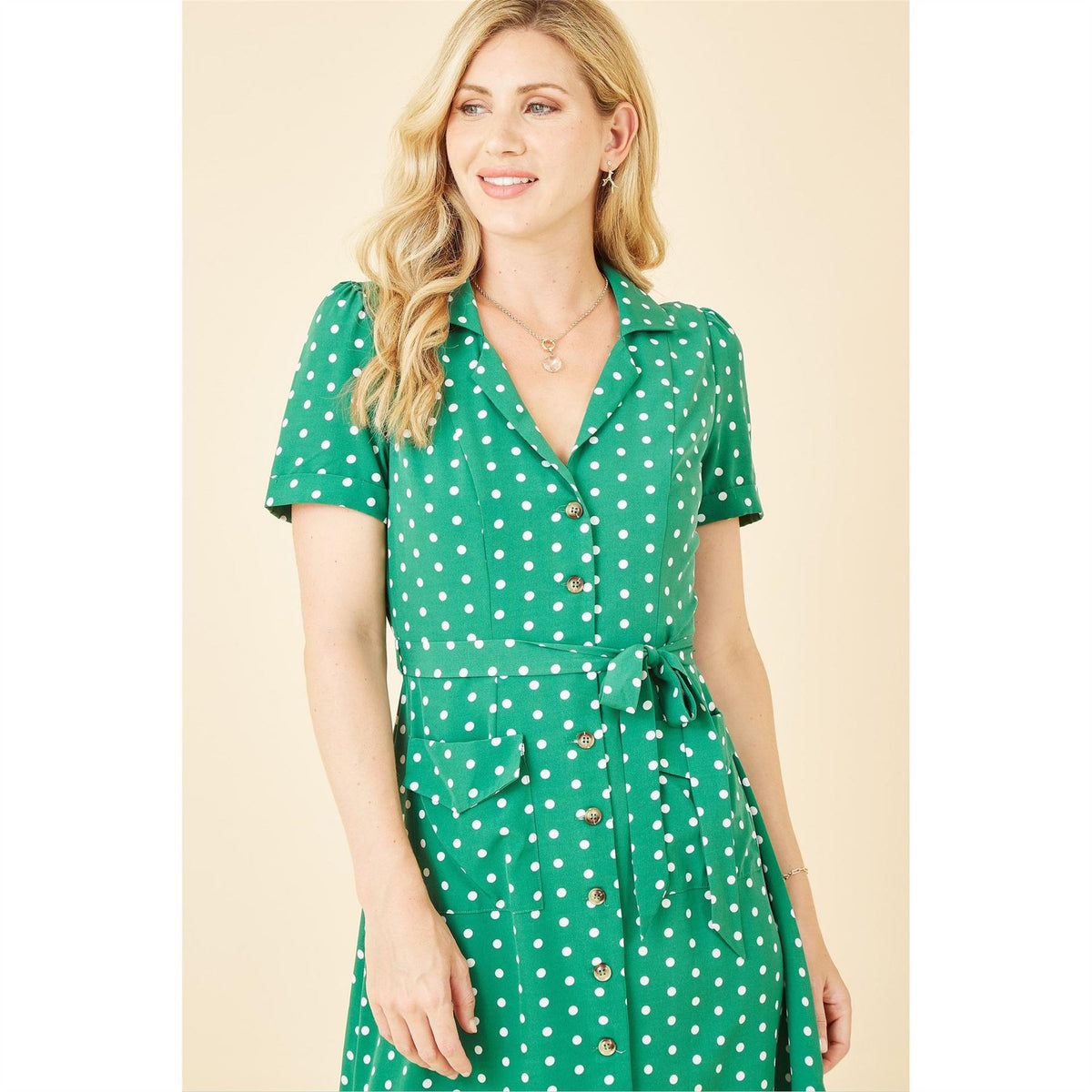 Yumi Spot Retro Shirt Dress