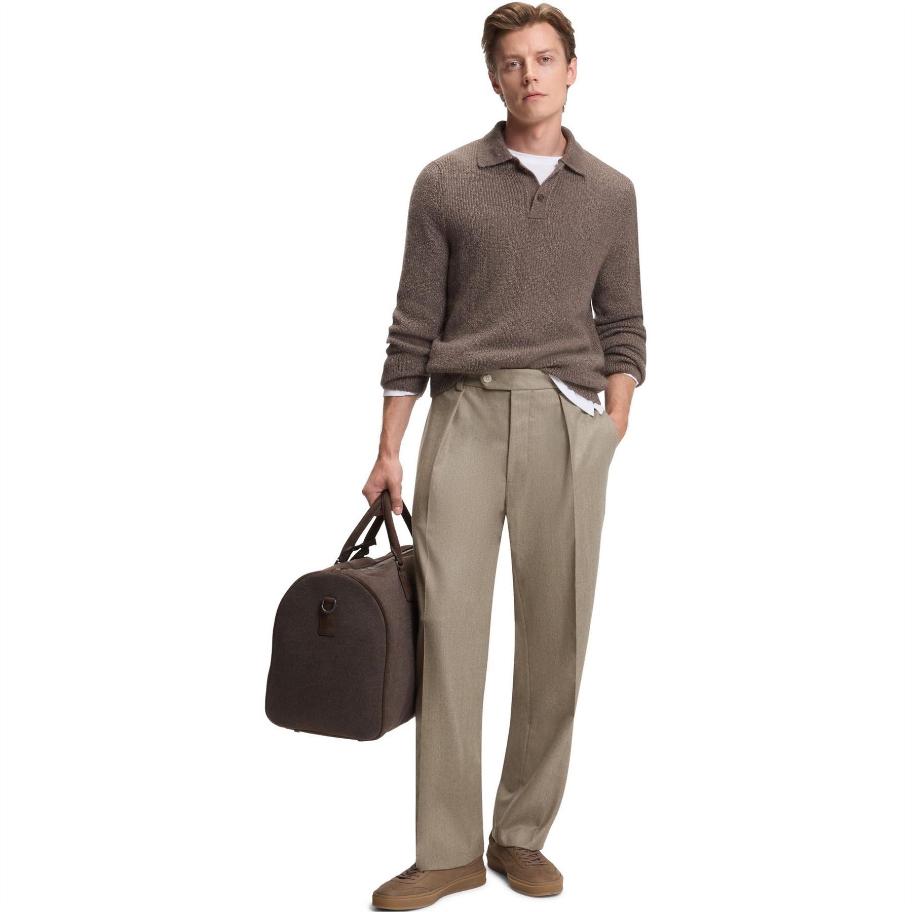 Boss HBB Double Breasted Full Length Wide Leg Trousers