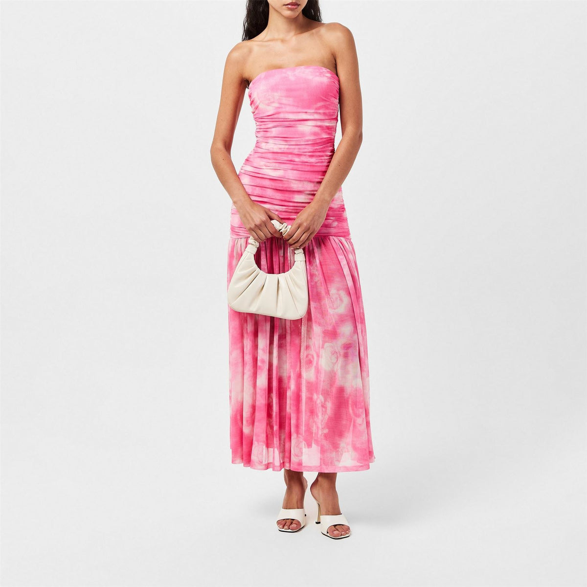Bardot Solana Strapless Tie Dye Ruched Maxi Dress