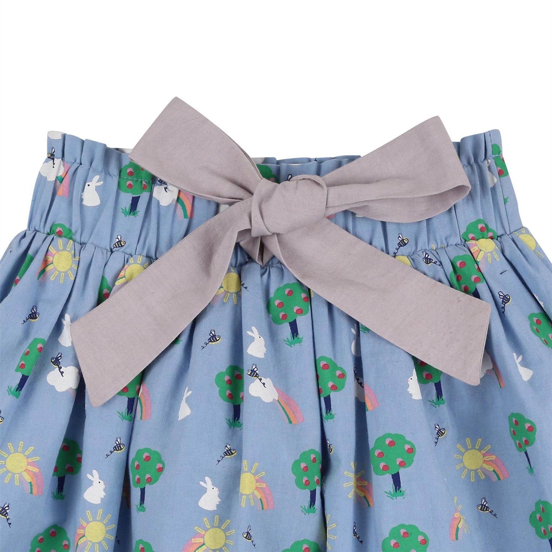 Lilly and Sid Bunny Cartoon Print Mini A-Line Skirt