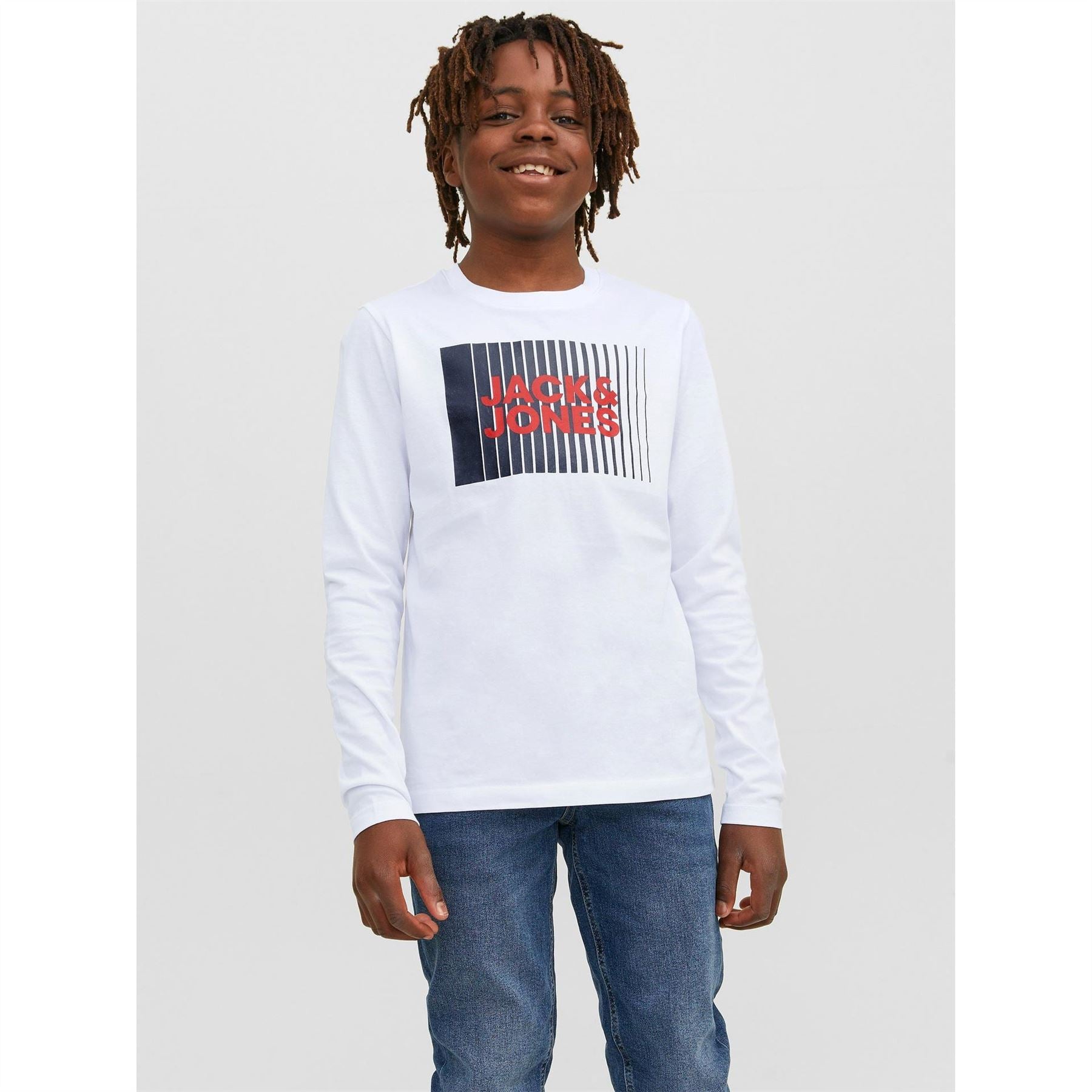 Jack and Jones Junior And Junior Logo Long Sleeve Regular Fit T-Shirt