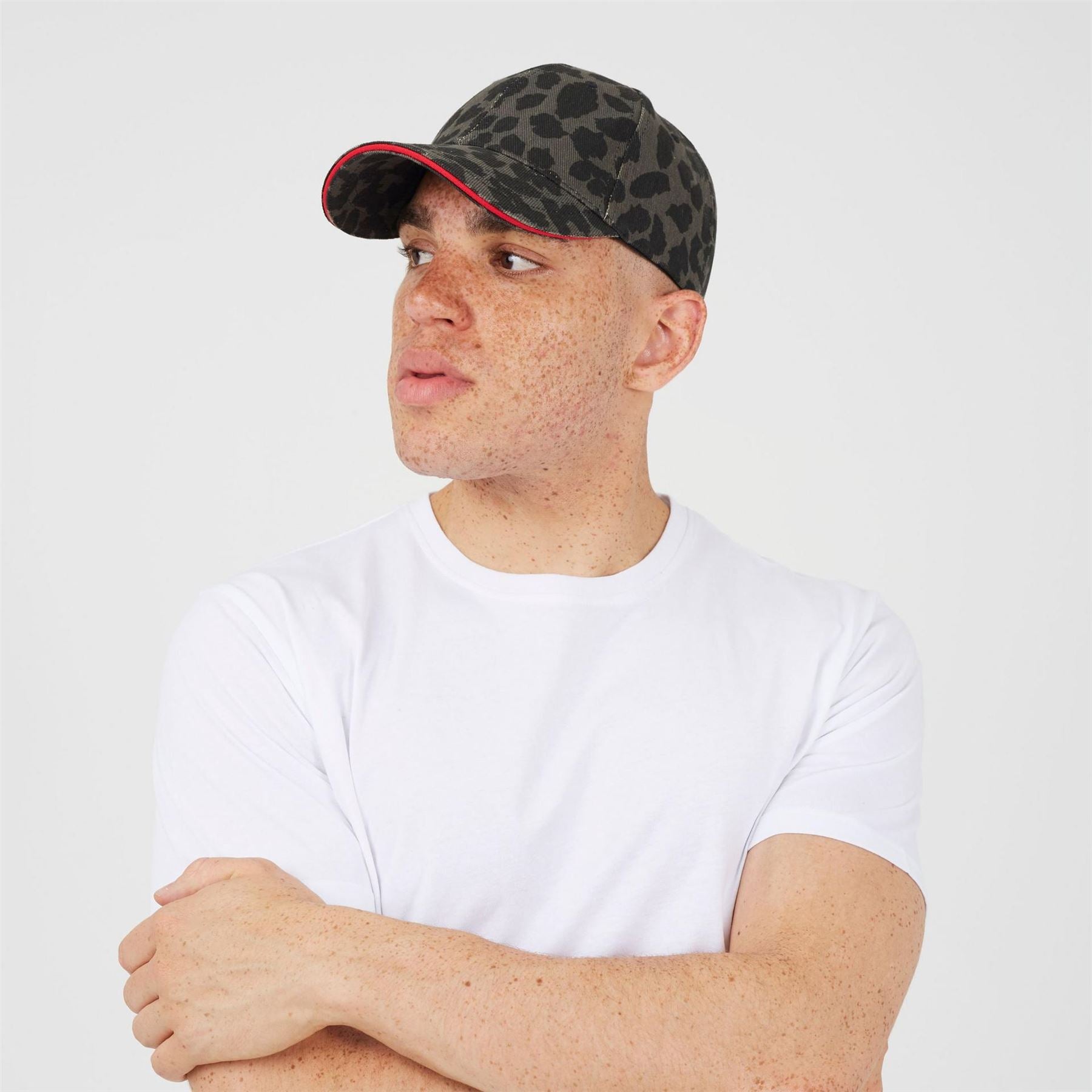 Brave Soul Mens Print Cap With Contrast Stripe