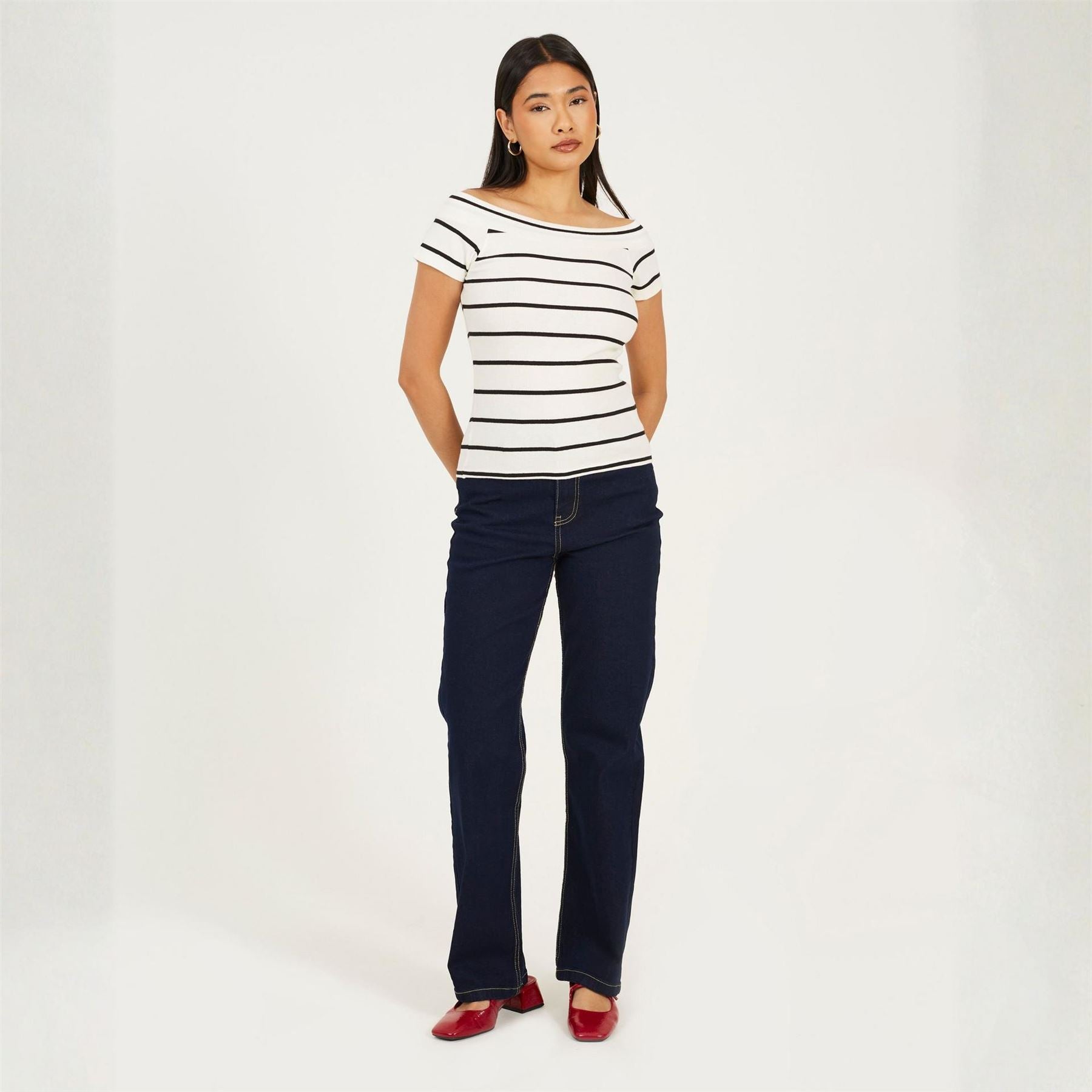 Brave Soul Womens Straight Leg Indigo Denim Jeans