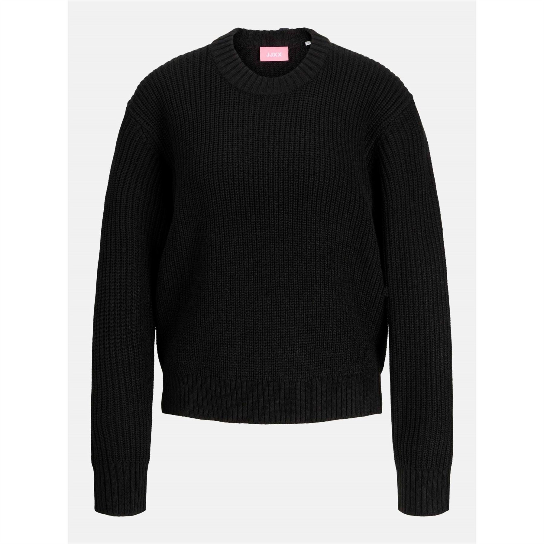 JJXX Crew Neck Ribbed Collar Raglan Sleeve Sweater