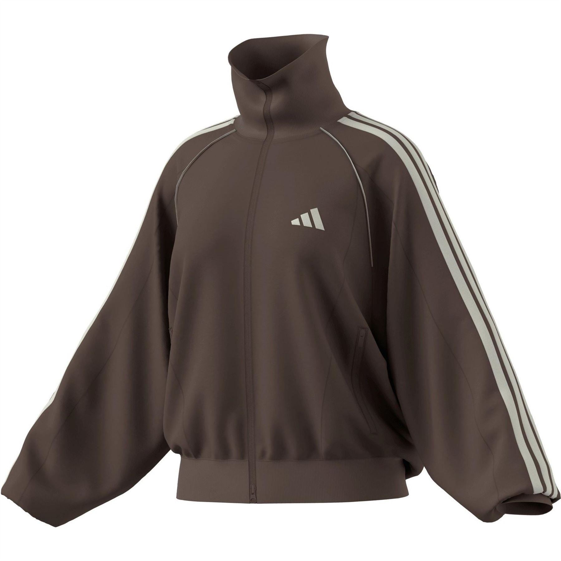 adidas Solid Patterned Zip Neck Track Jacket
