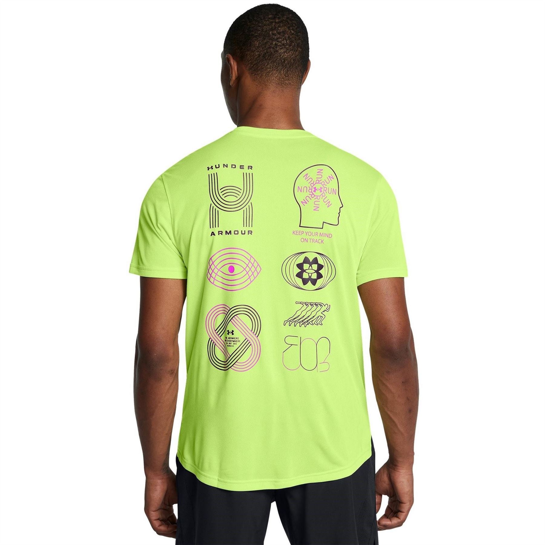 Under Armour Run Graphic Lettering Crew Neck Athletic Top