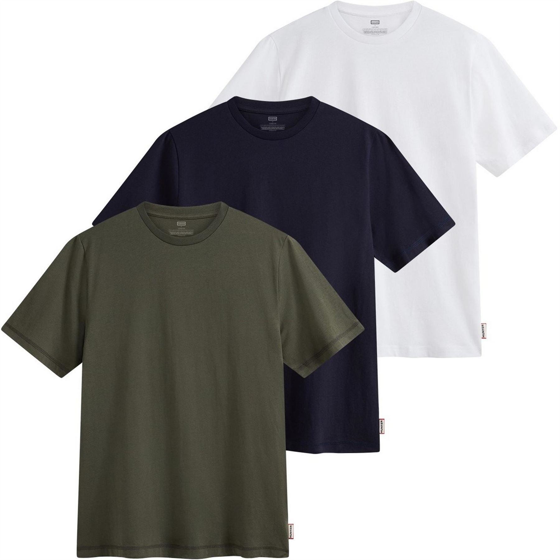 Hunter Mens 3 Pack Crew Neck T-Shirts