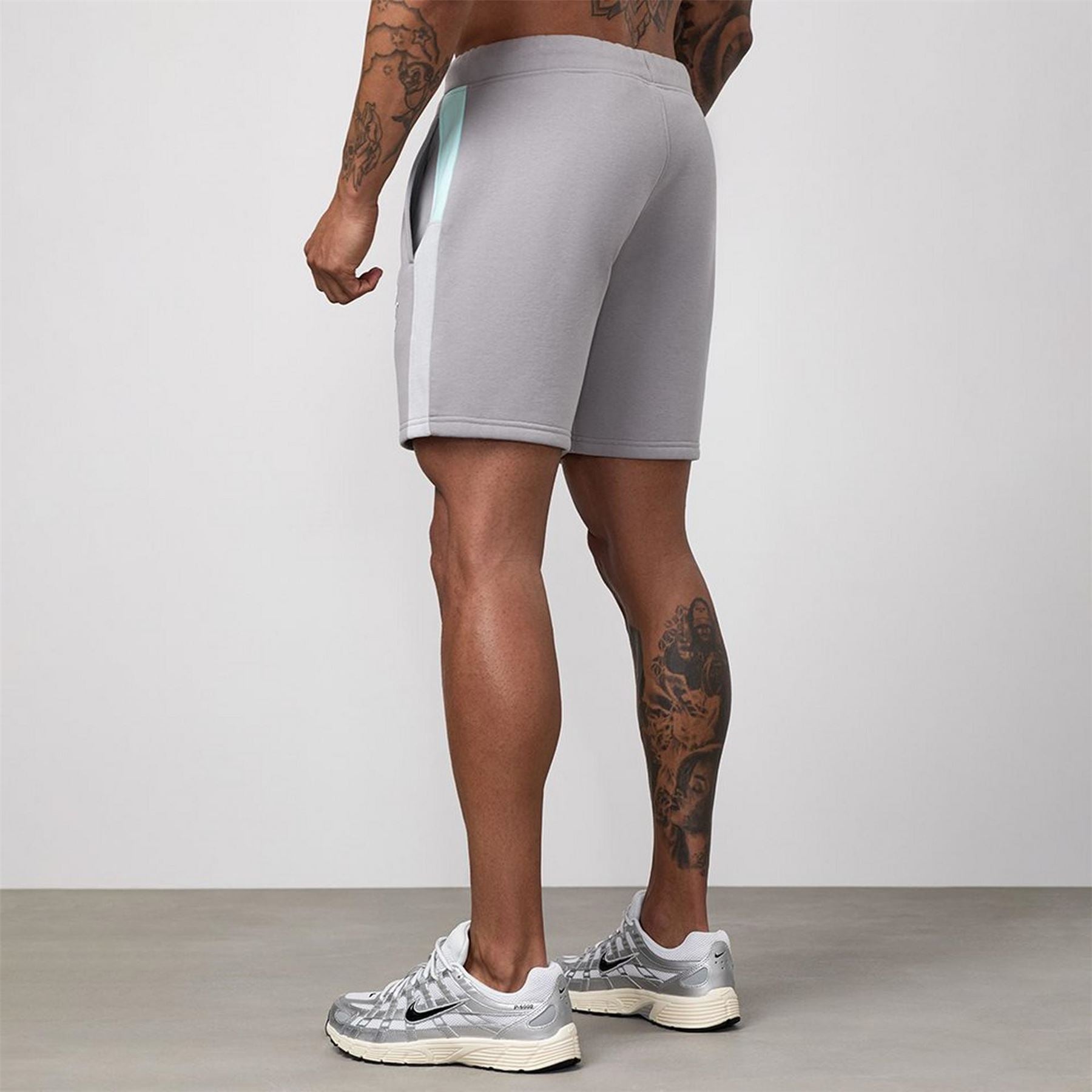 Gym King King Contrast Panel Short   Urban Grey Light Grey Mint