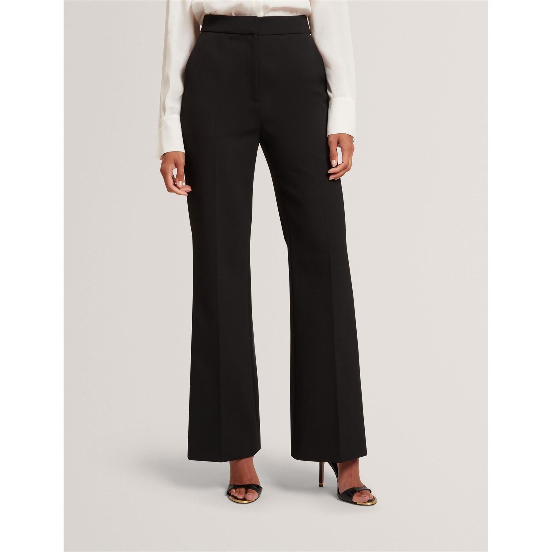 Ted Baker Solid Patterned Flared Trousers