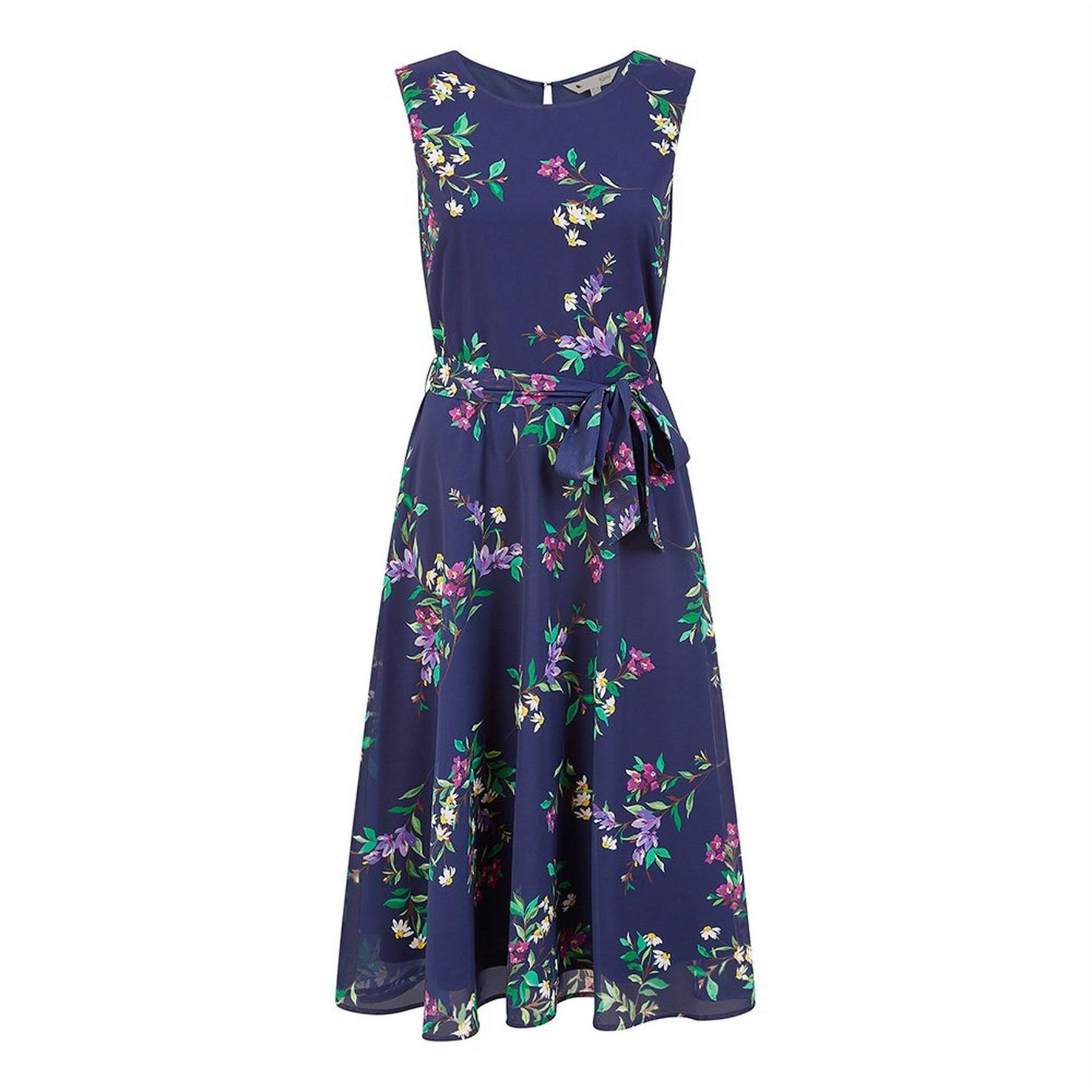 Yumi Floral Print Midi Skater Dress