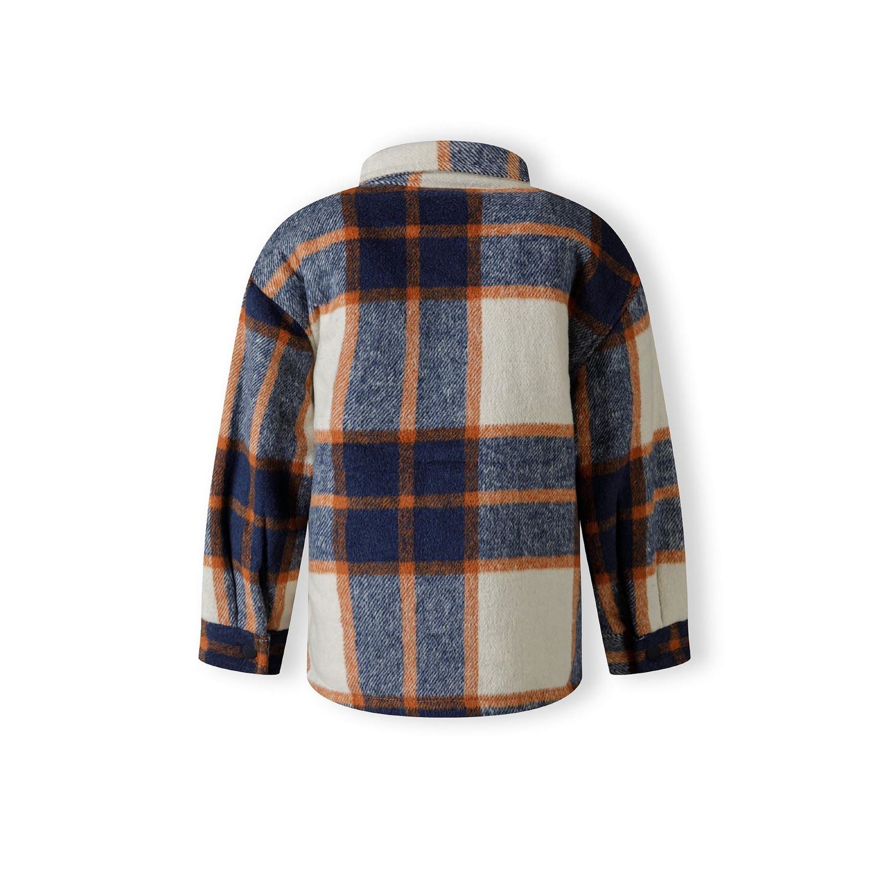 Minoti Boys Padded Shirt Jacket Wool Blend Blue Check