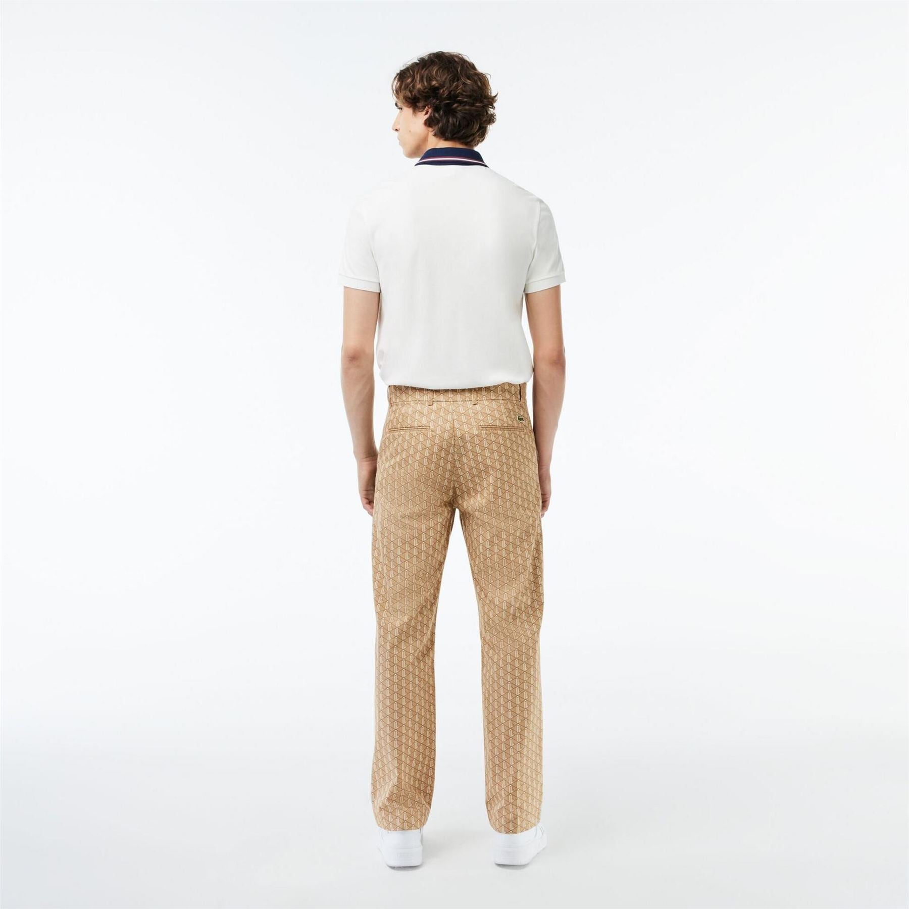 Lacoste Geometric Patterned Straight Chinos