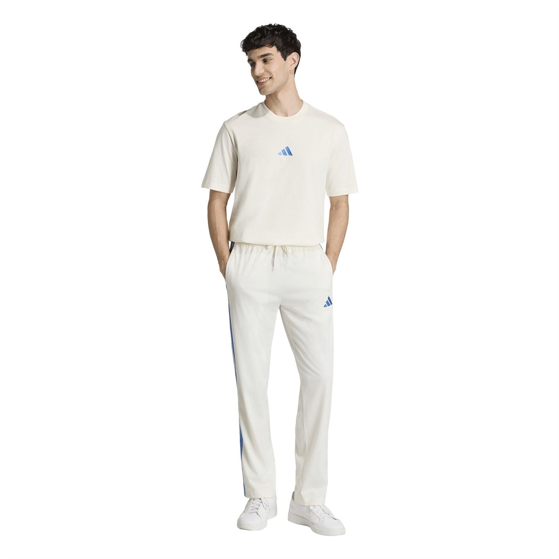 adidas Mens Essentials Single Jersey Linear Embroidered Logo T-Shirt