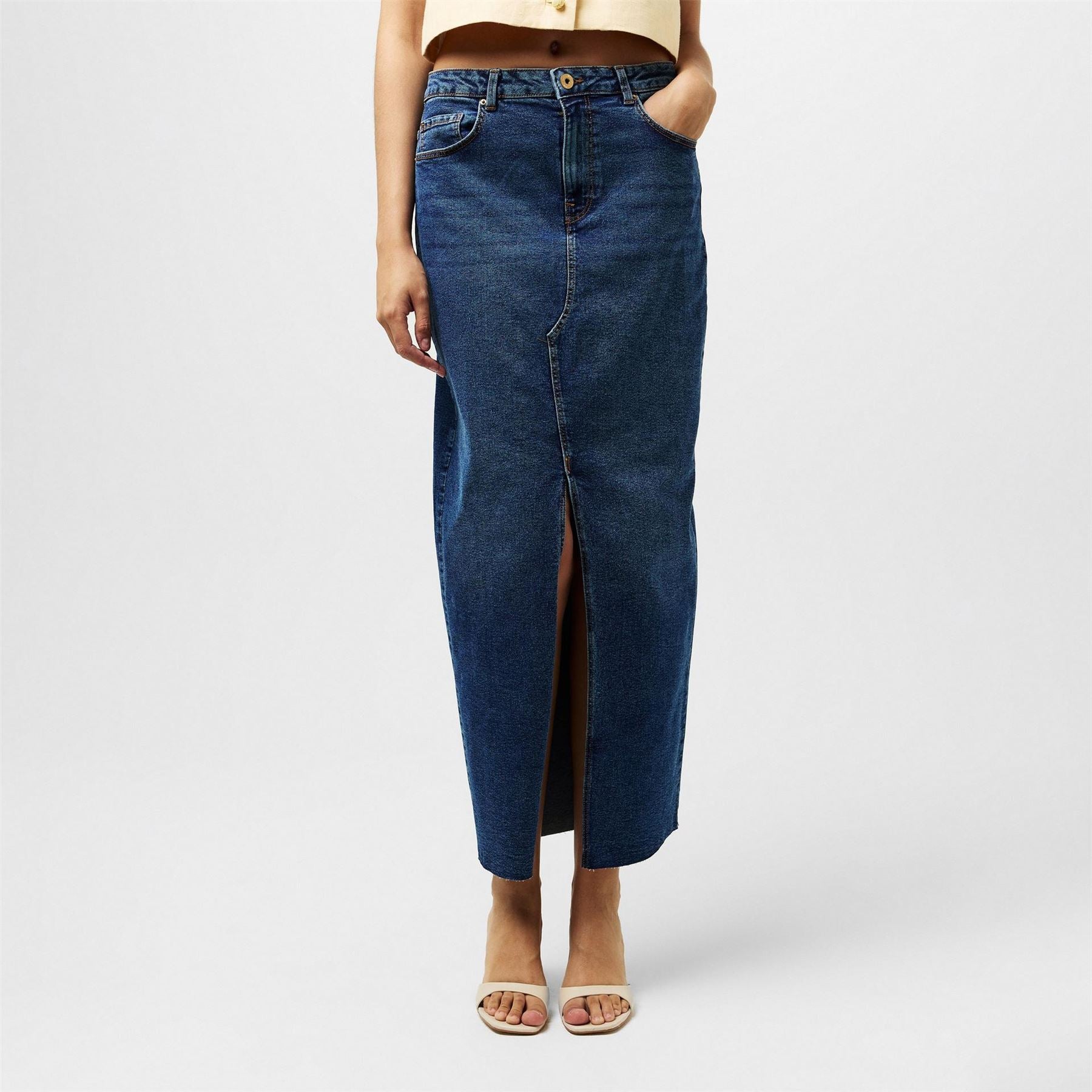 Pieces Skirt Fem Wov Midi Pencil Skirt