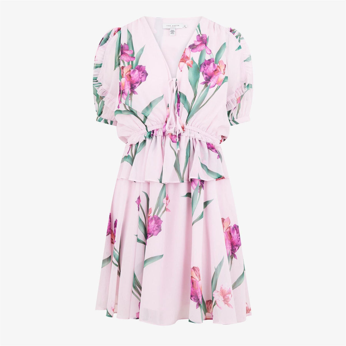 Ted Baker Woven V-Neck Mini A-Line Dress