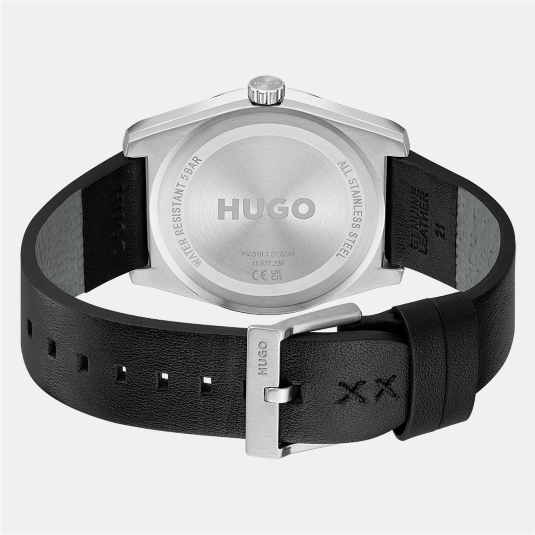 Hugo HUGO #ARK Black Leather Strap Watch