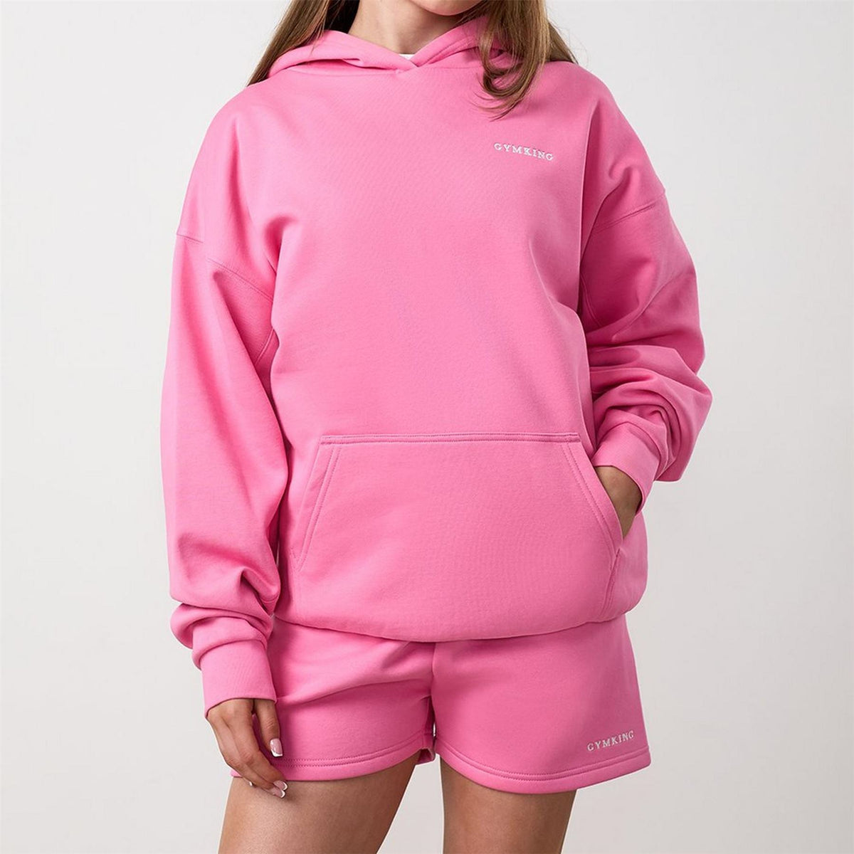 Gym King King Junior 365 Relaxed Fit Hood   Carnation Pink