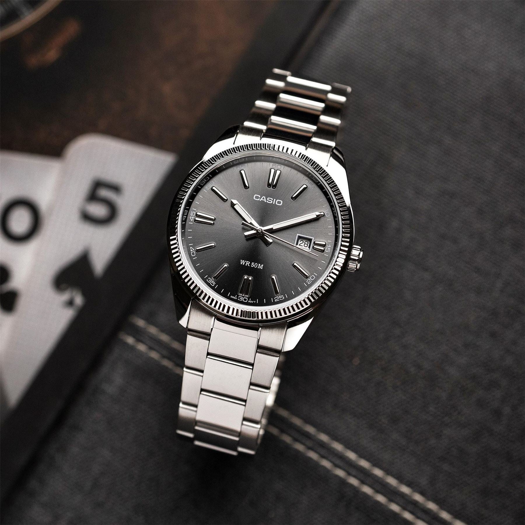 Casio Analogue Stainless Steel 50m Water Resistant Watch
