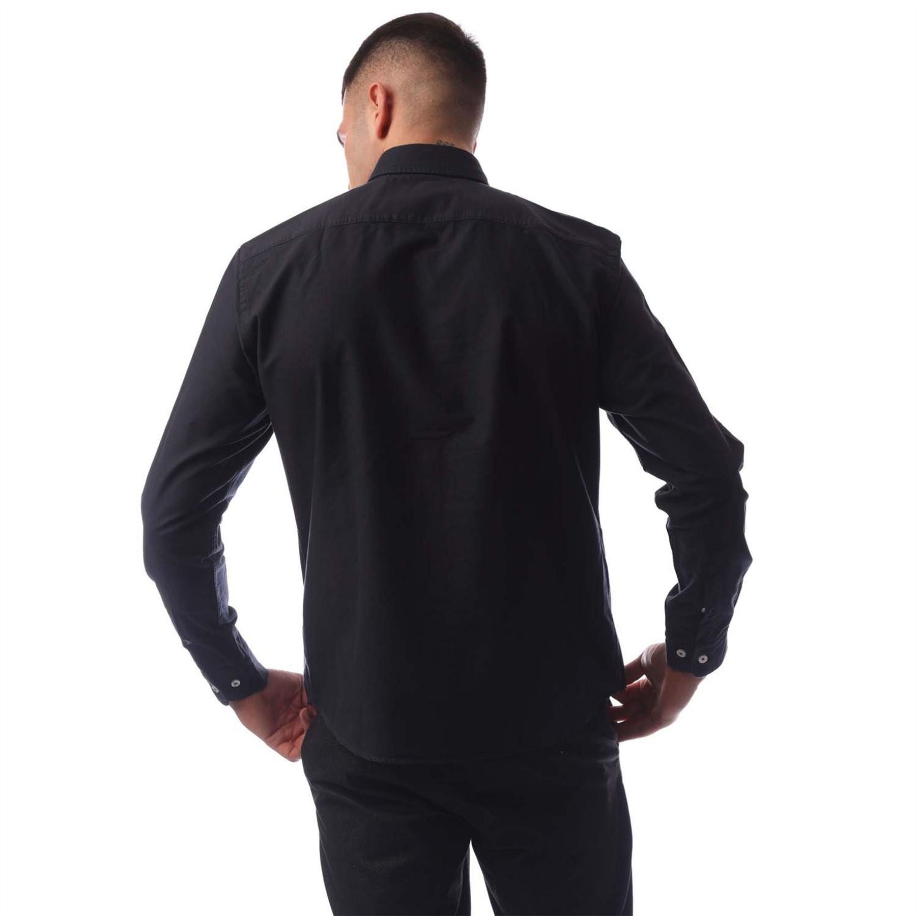 Boss Embroidered Collared Neck Button Down Long Sleeve Shirt