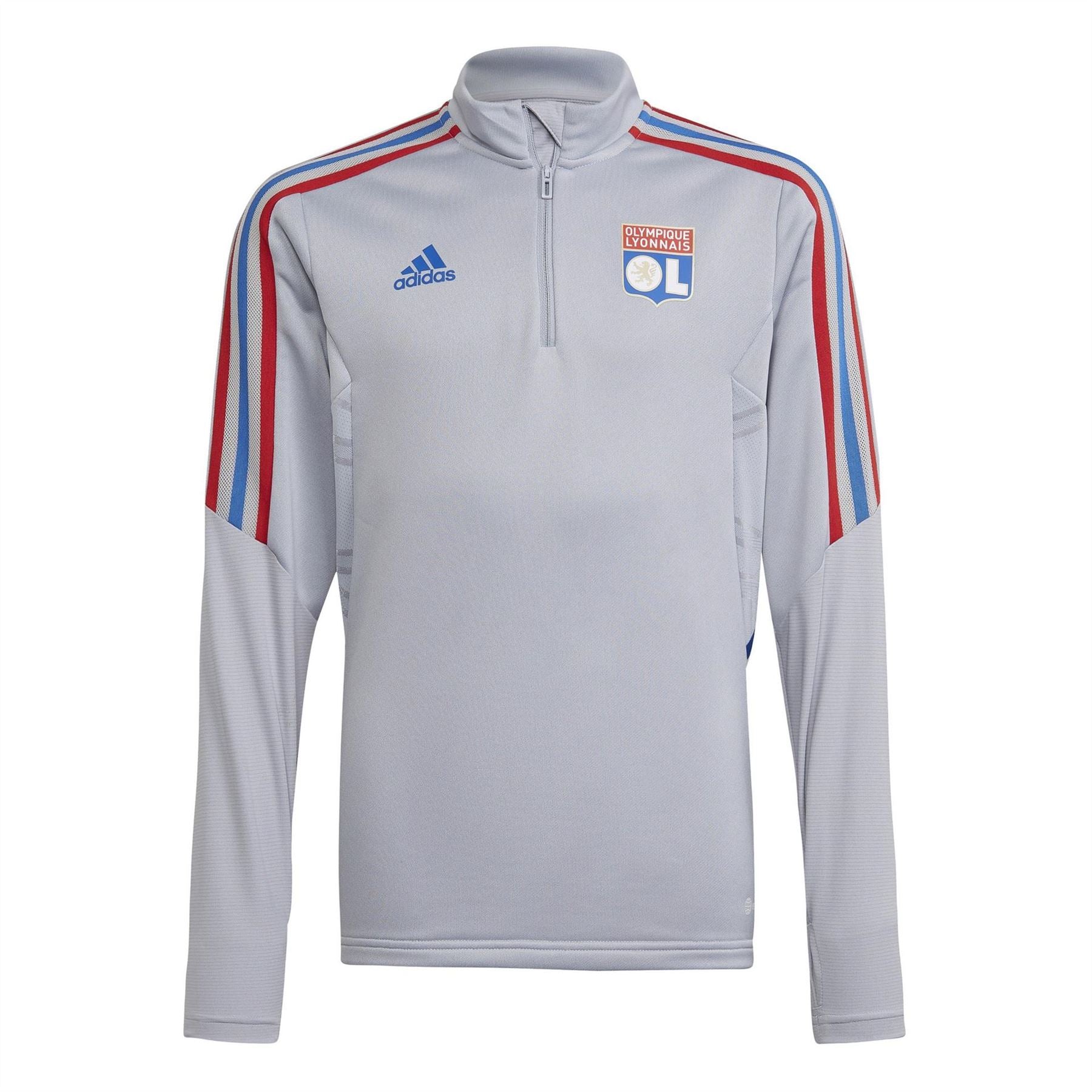 adidas Olympique de Marseille Three Bar Logo Funnel Neck Athletic Top
