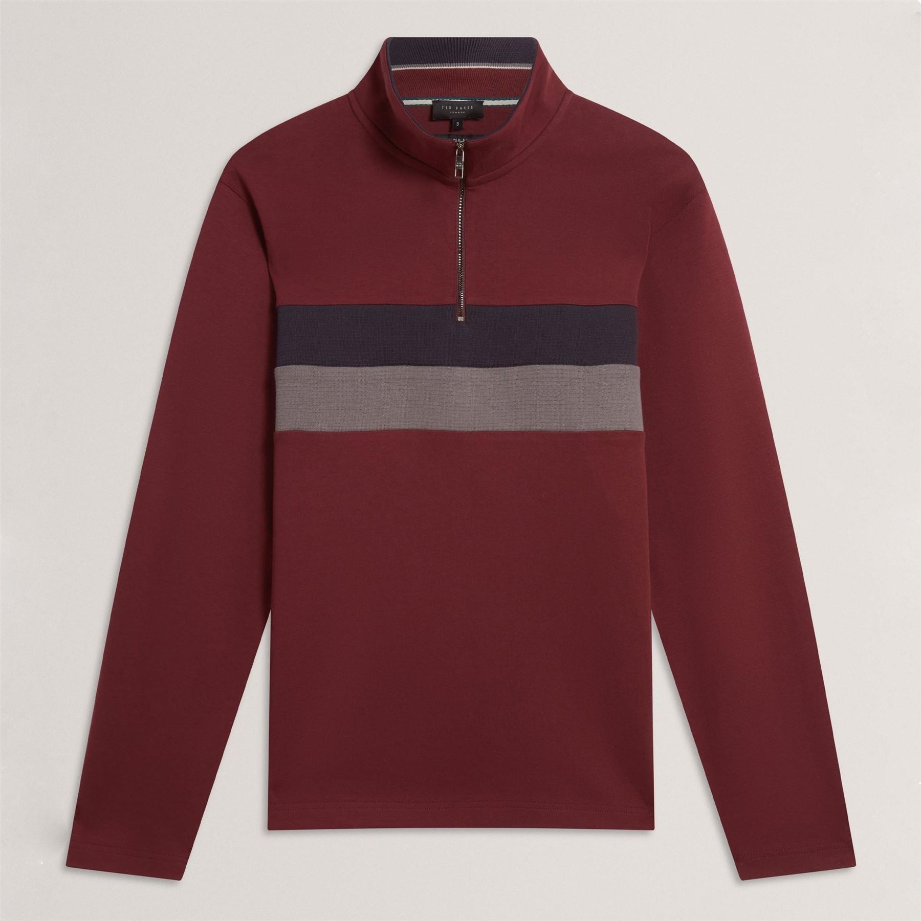 Ted Baker Jersey Zip Neck Long Sleeve Sweatshirt