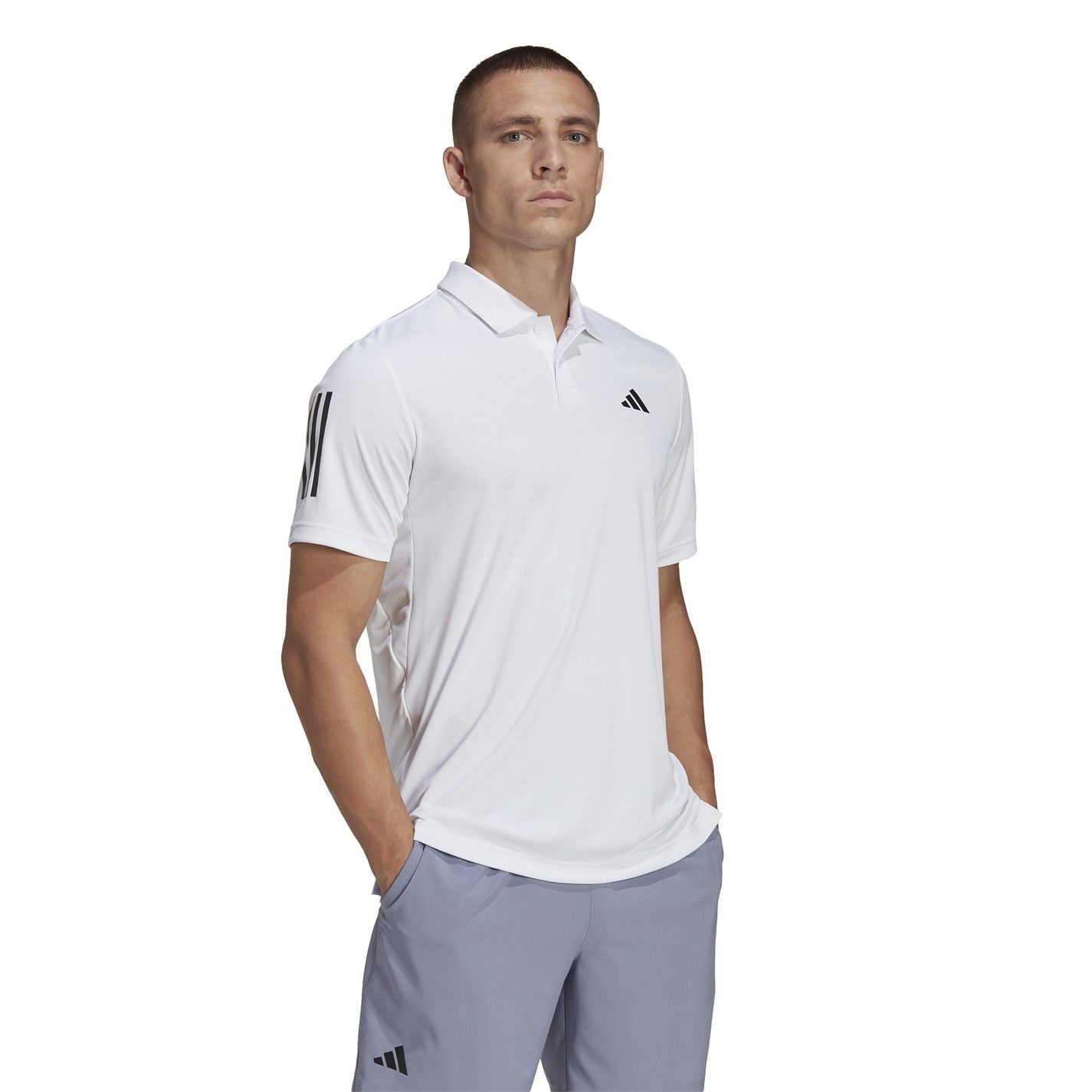 adidas Mens Club 3 Stripe Polo Shirt