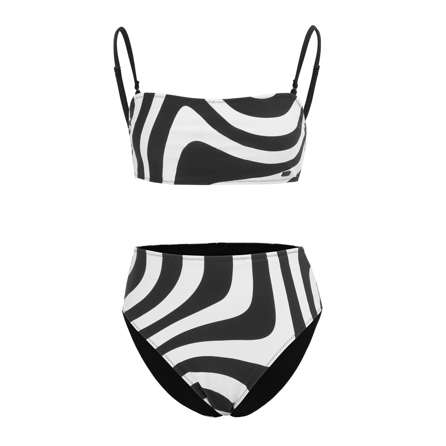 SoulCal Rev Mid Zebra Patterned Tie Back Bikini Set