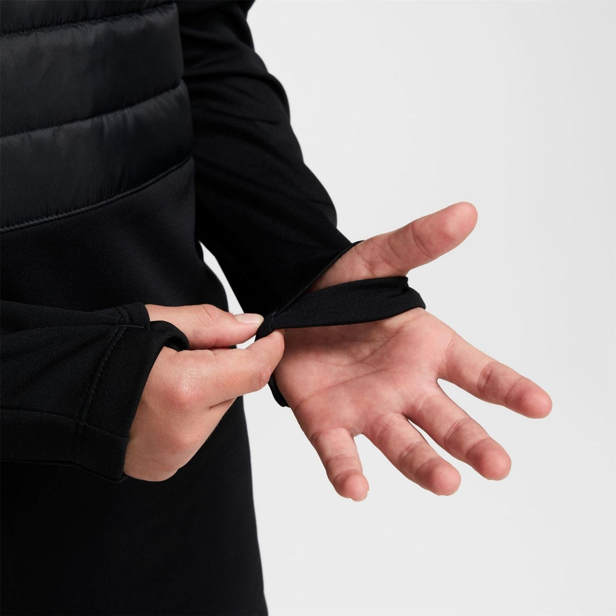 Nike Solid Patterned Half Zipper Band Collared Thumbhole Cuff Track Jacket