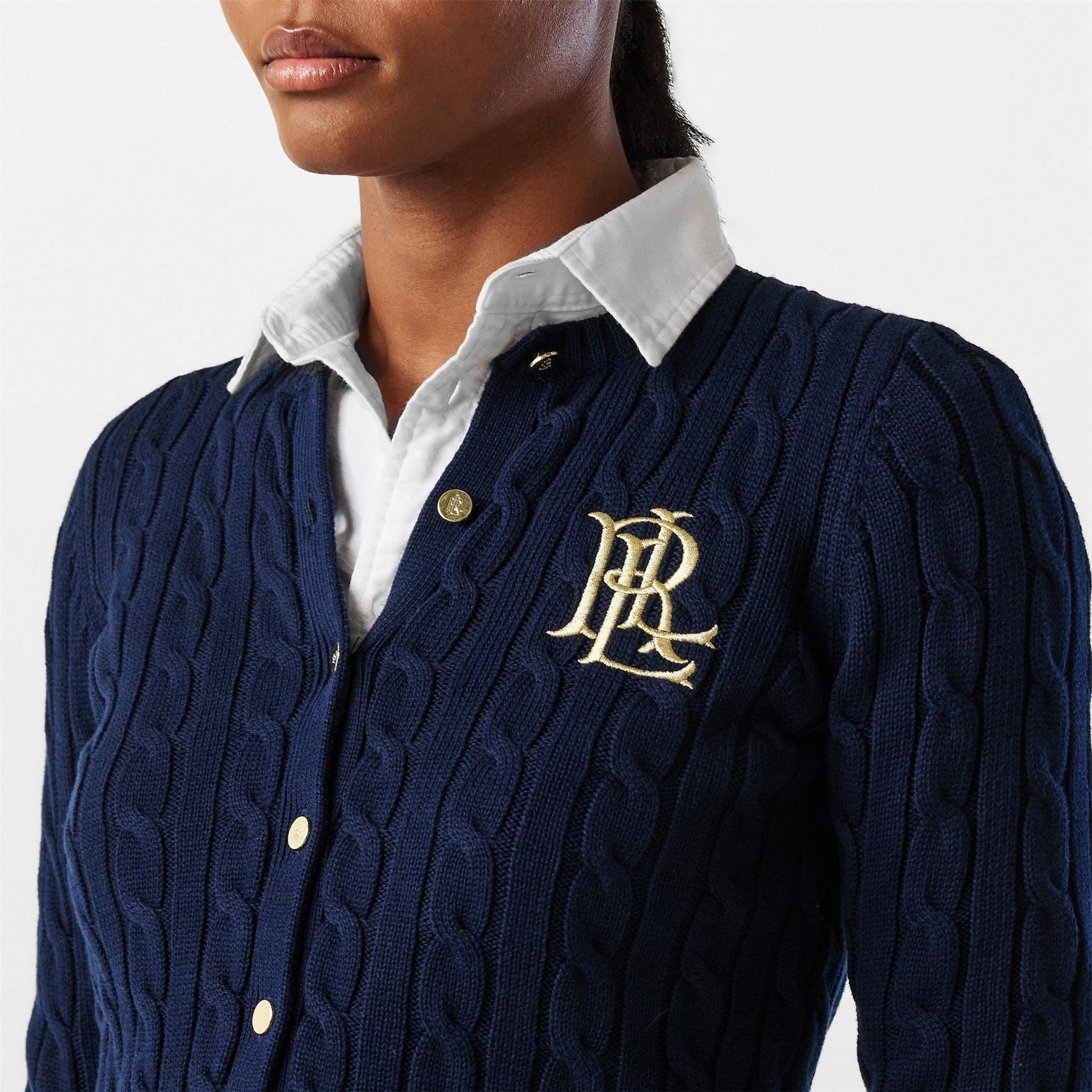 Lauren by Ralph Lauren Ralhan Real Leather Cardigan