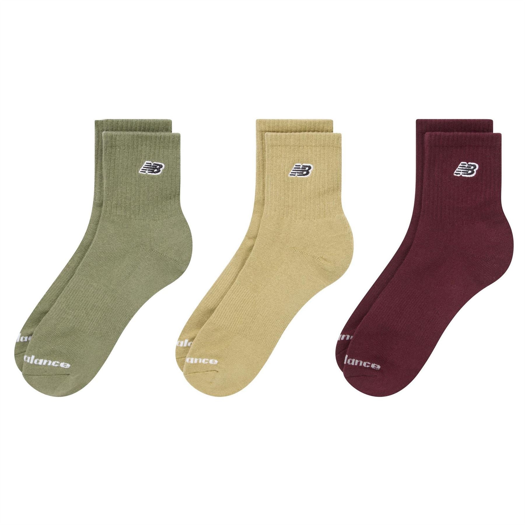 New Balance Patch Logo Cotton Quarter Socks 3 Pack