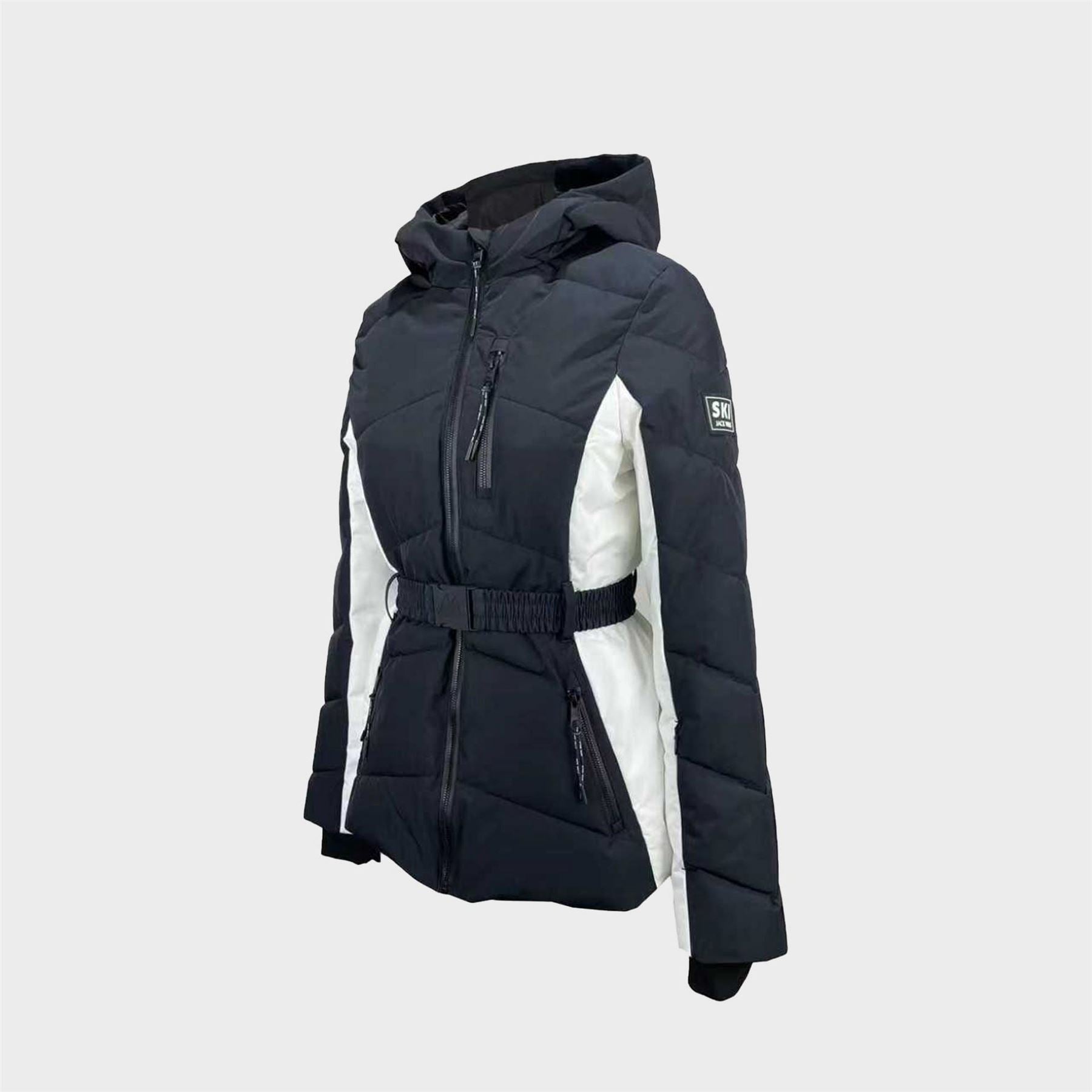 Jack Wills Hooded Color Block Puffer Coat