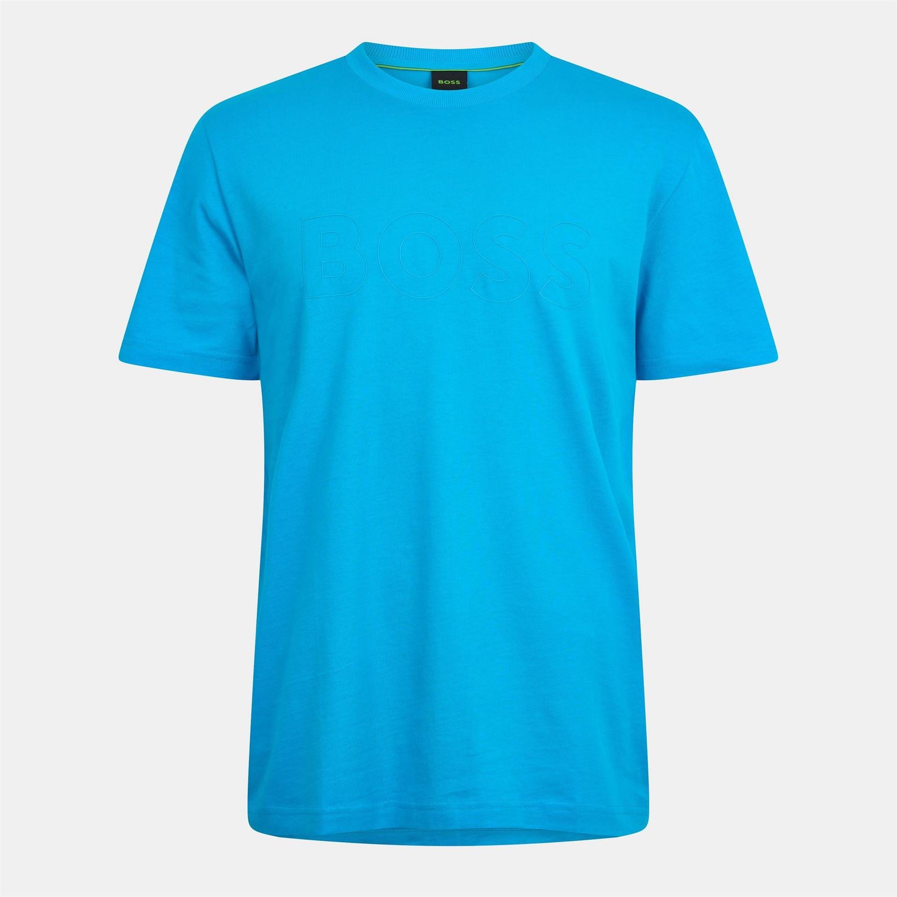 Boss Embossed Logo Crew Neck Ribbed Collar Short Sleeve Jersey T-Shirt